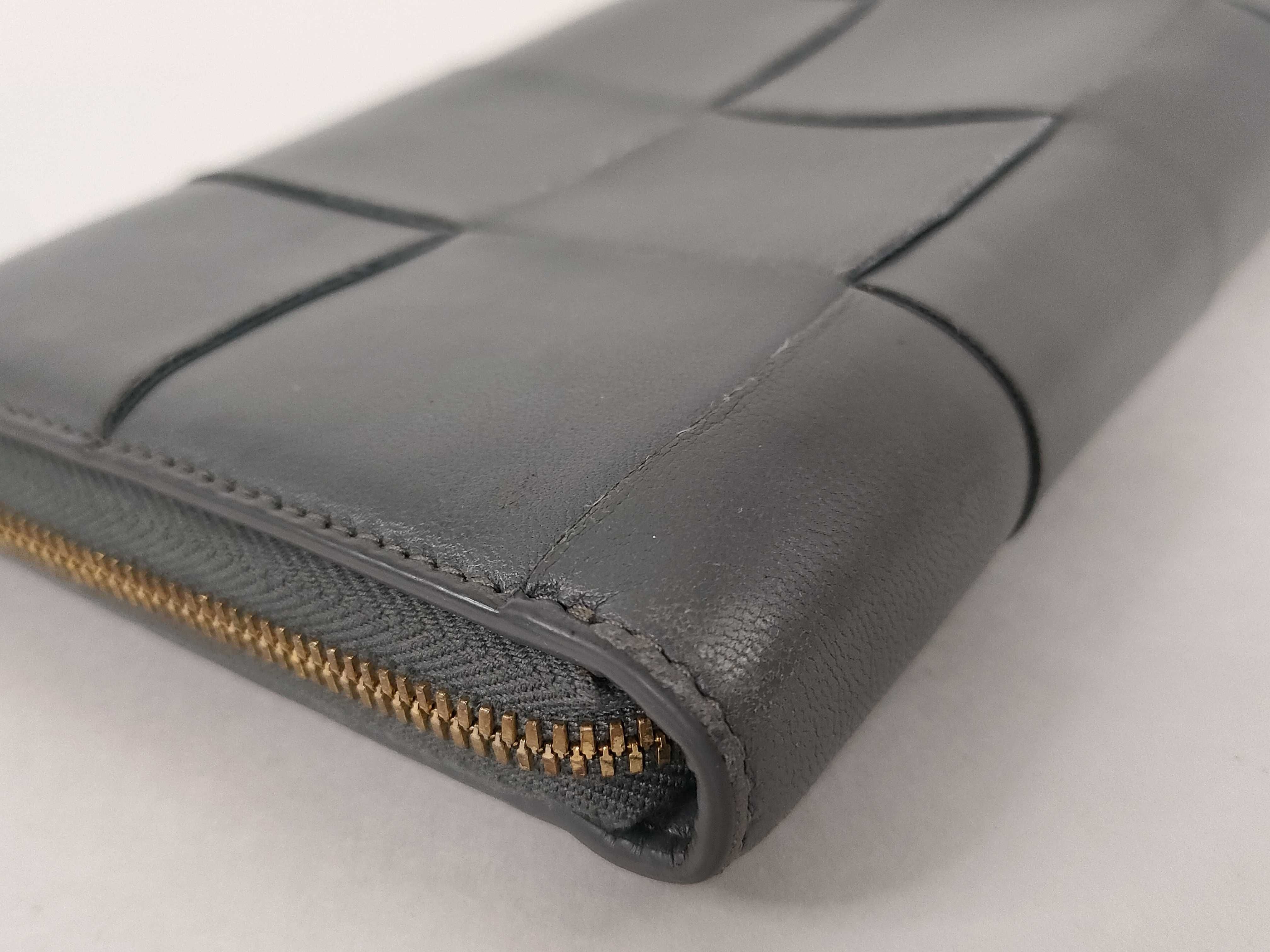 Cassette Zip Around Wallet, Gray Leather Wallet — view 3