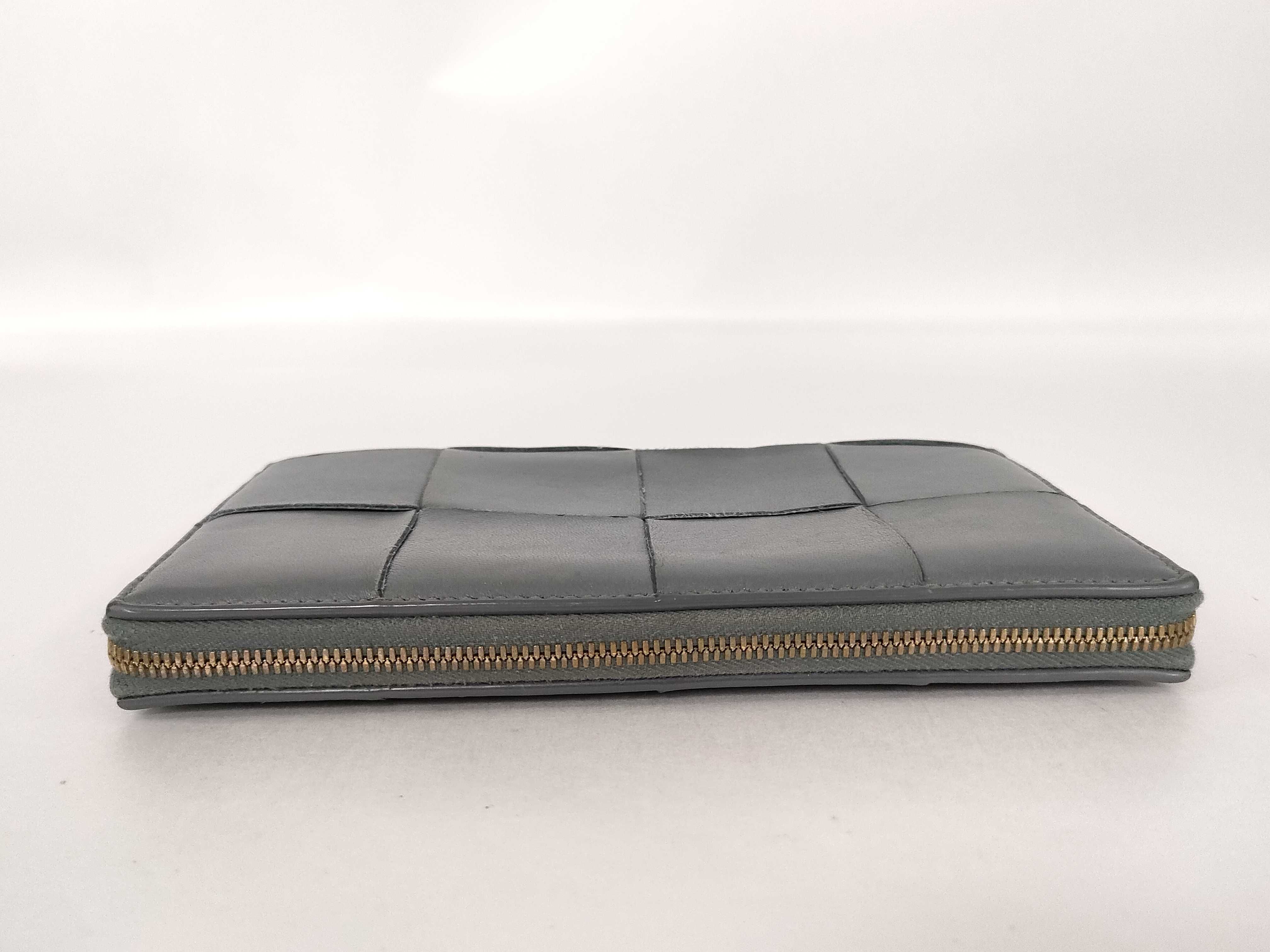 Cassette Zip Around Wallet, Gray Leather Wallet — view 5
