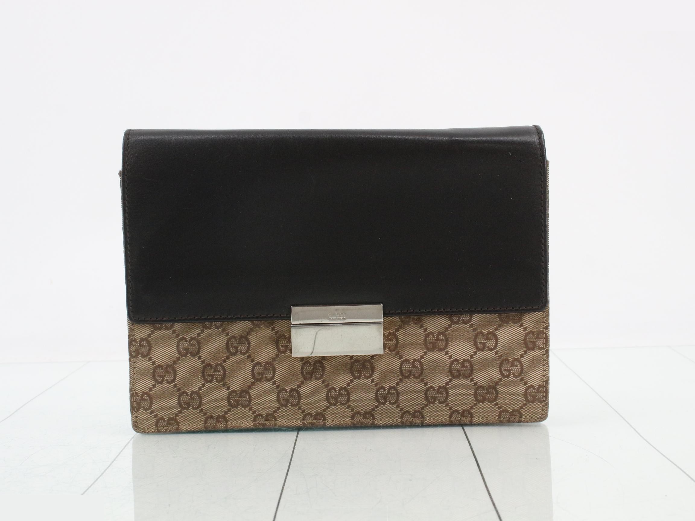 Leather clutch bag