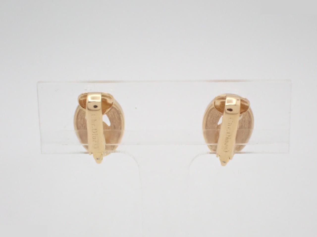 Earrings, GP (Gold Plated) with rhinestones, gold color. — view 2