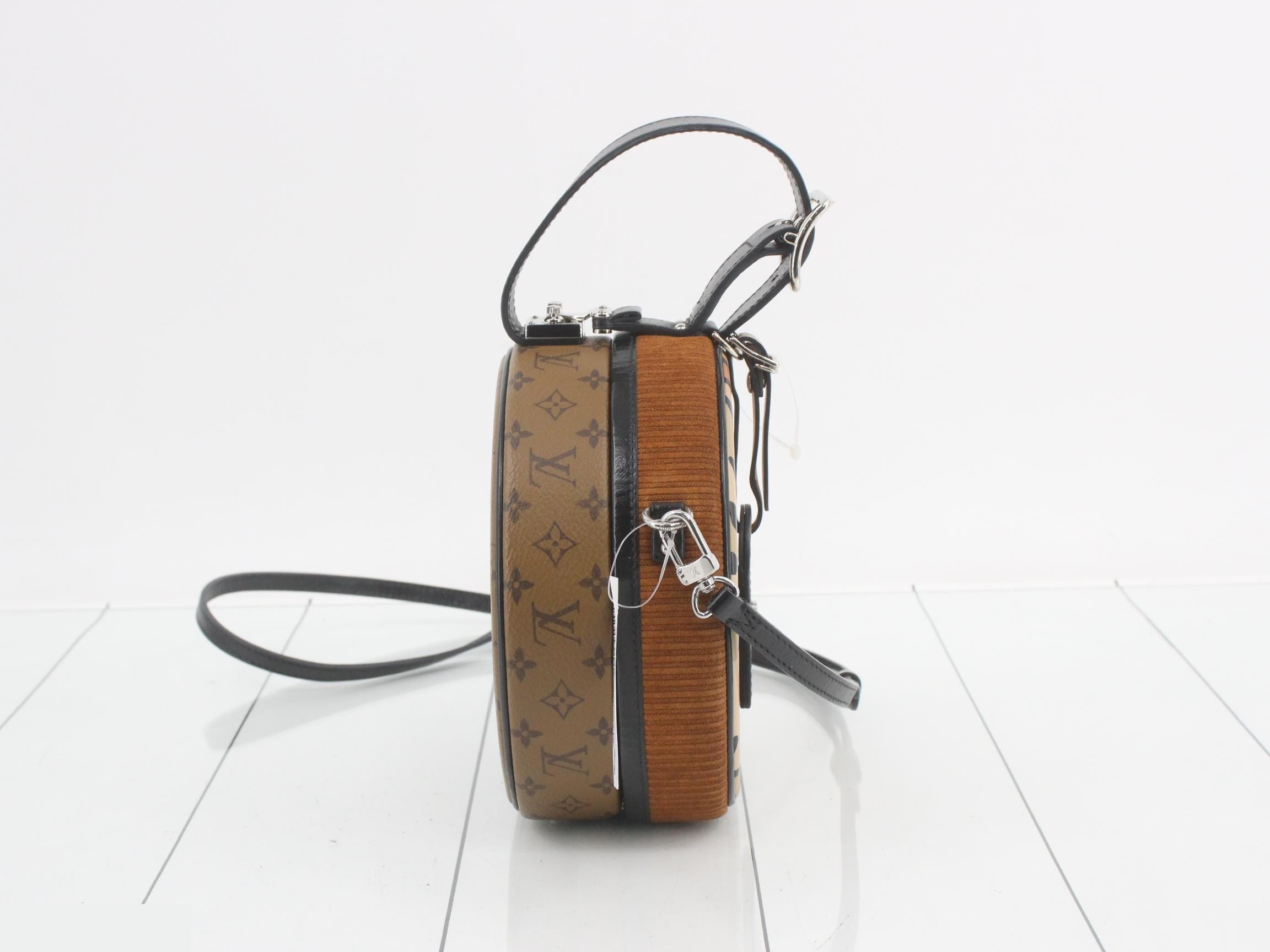Monogram Reverse Petit Pointe Chapeau Leopard Shoulder Bag — view 4