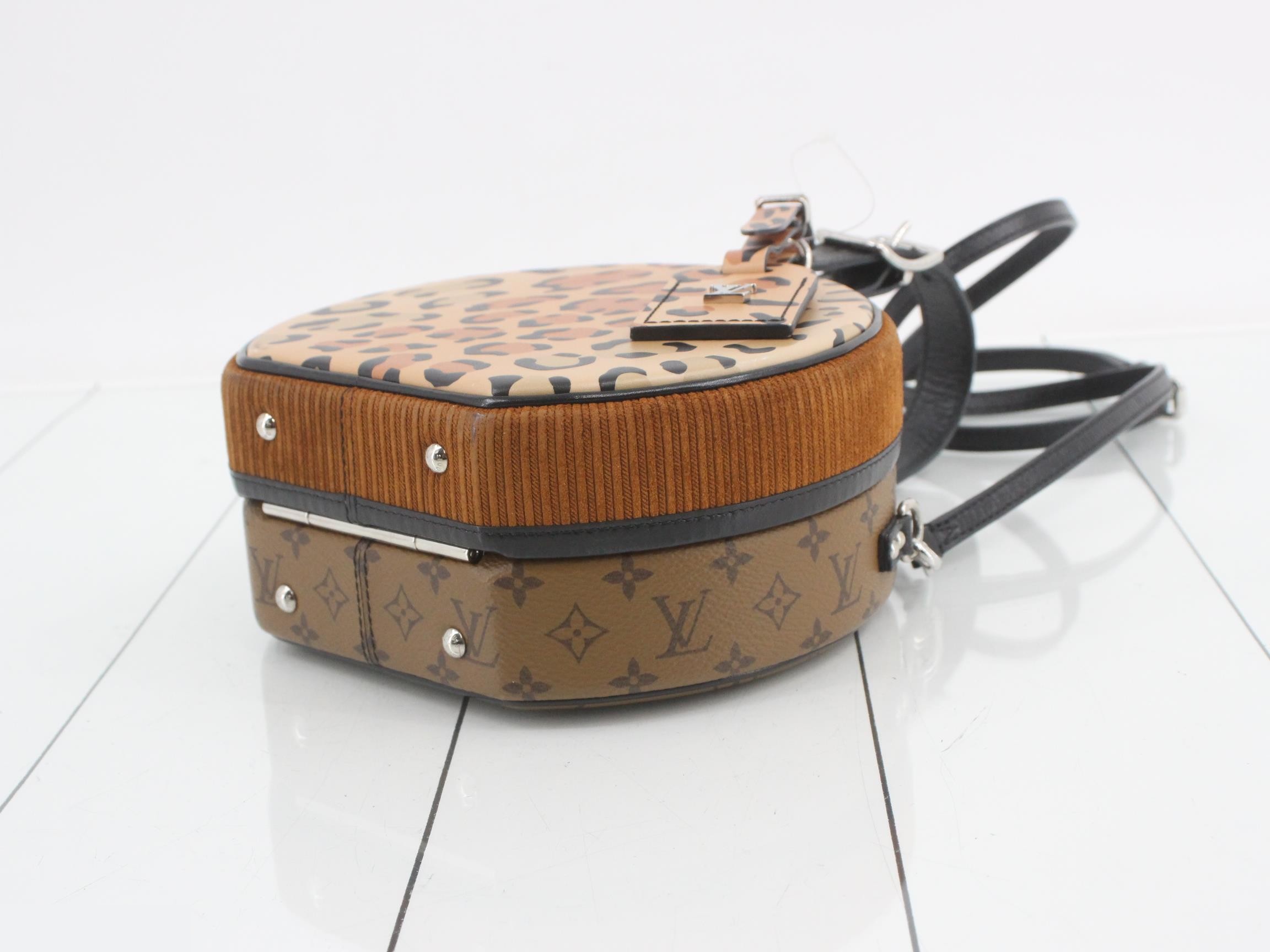 Monogram Reverse Petit Pointe Chapeau Leopard Shoulder Bag — view 6