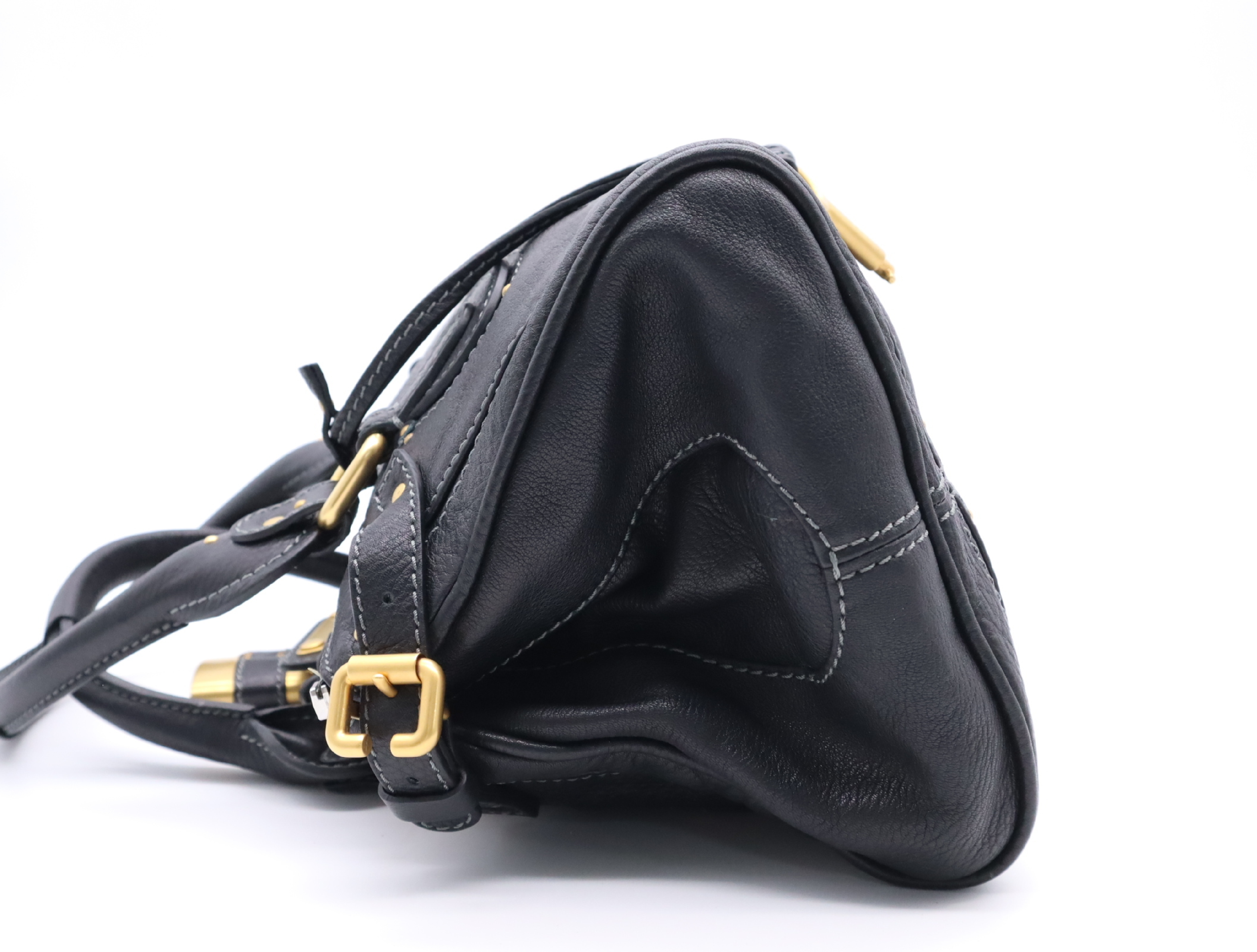 Paddington Medium Black Handbag with Guarantee Card, Padlock, and Key — view 3