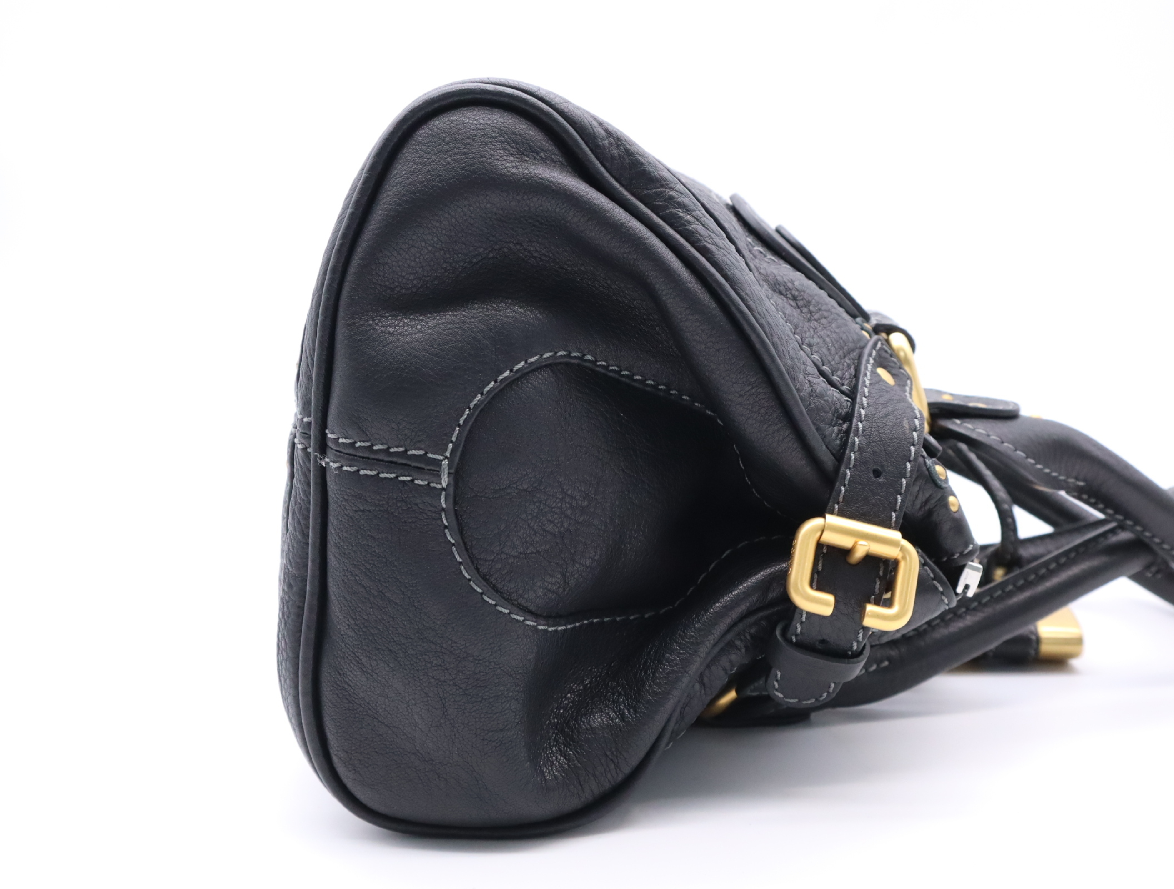 Paddington Medium Black Handbag with Guarantee Card, Padlock, and Key — view 5