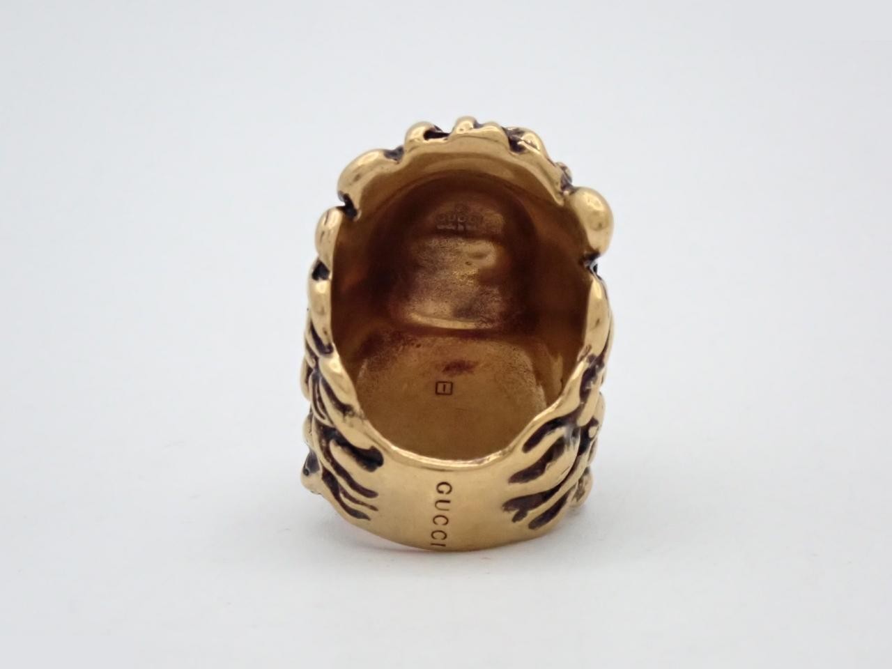 Lion's head ring, engraved #10, actual size #9 — view 2