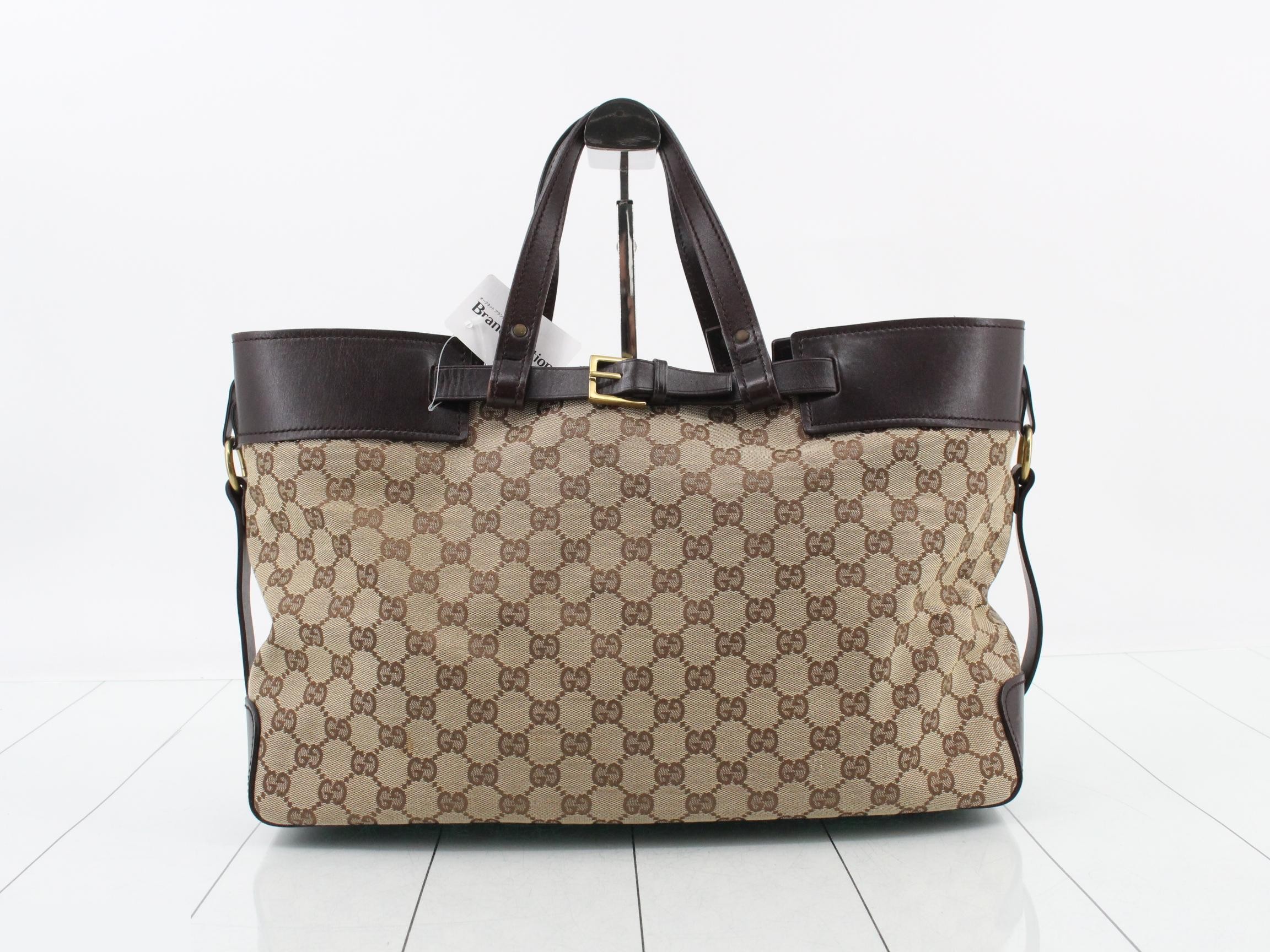 GG Canvas Tote Bag, Brown, 106251