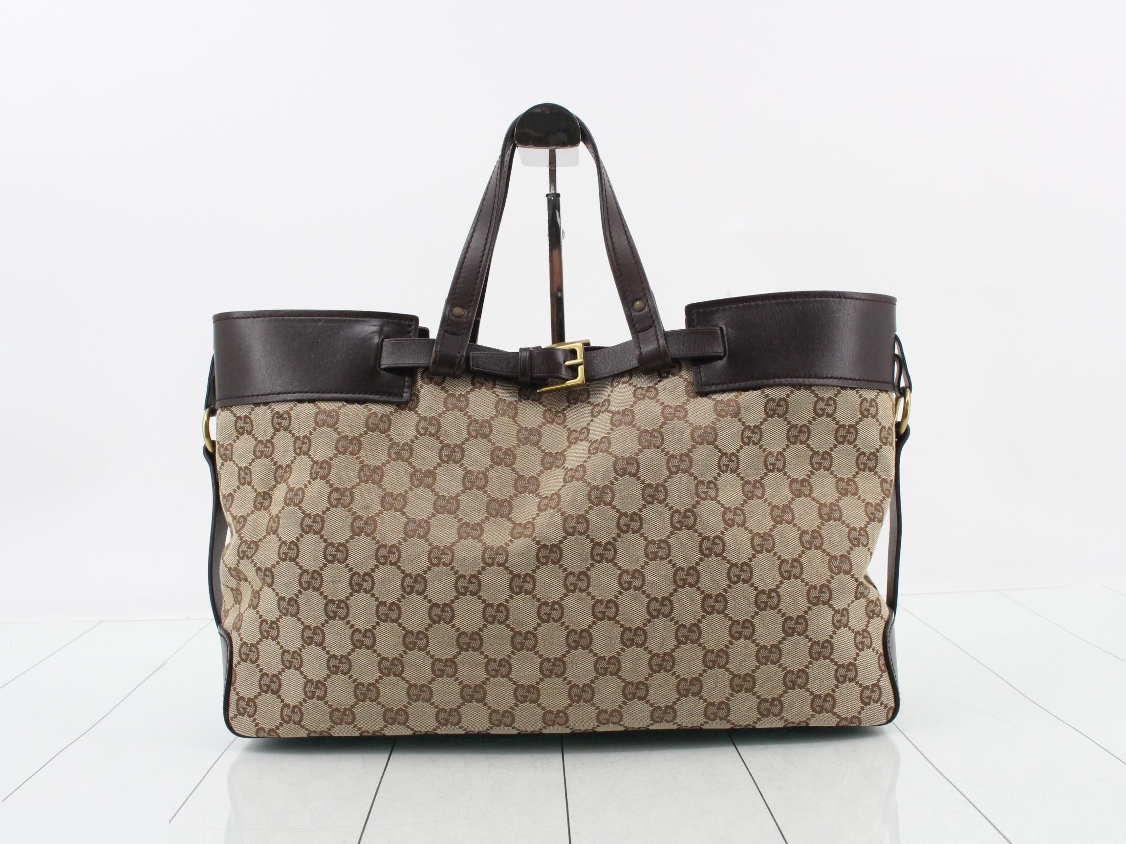 GG Canvas Tote Bag, Brown, 106251 — view 2