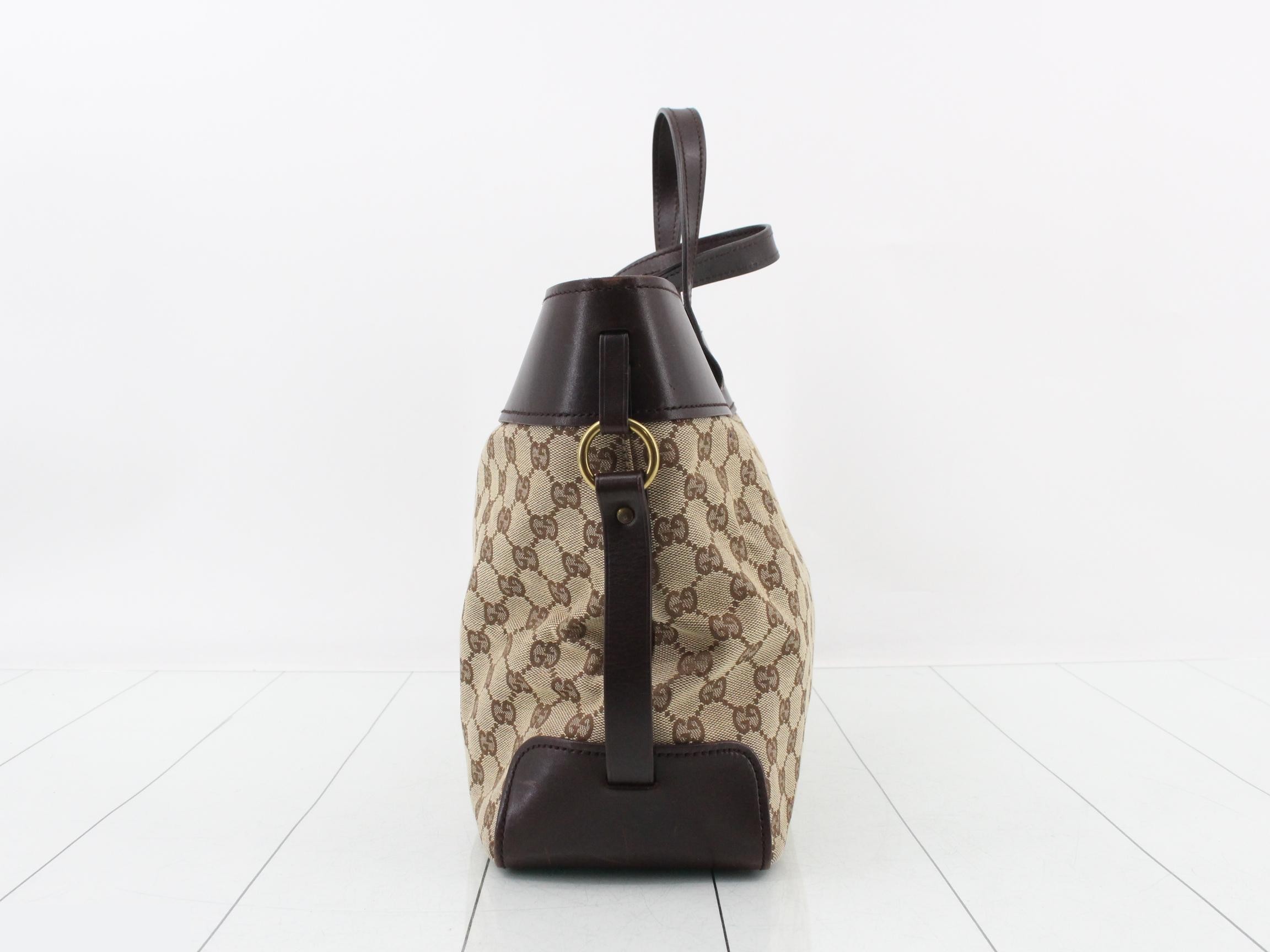 GG Canvas Tote Bag, Brown, 106251 — view 3