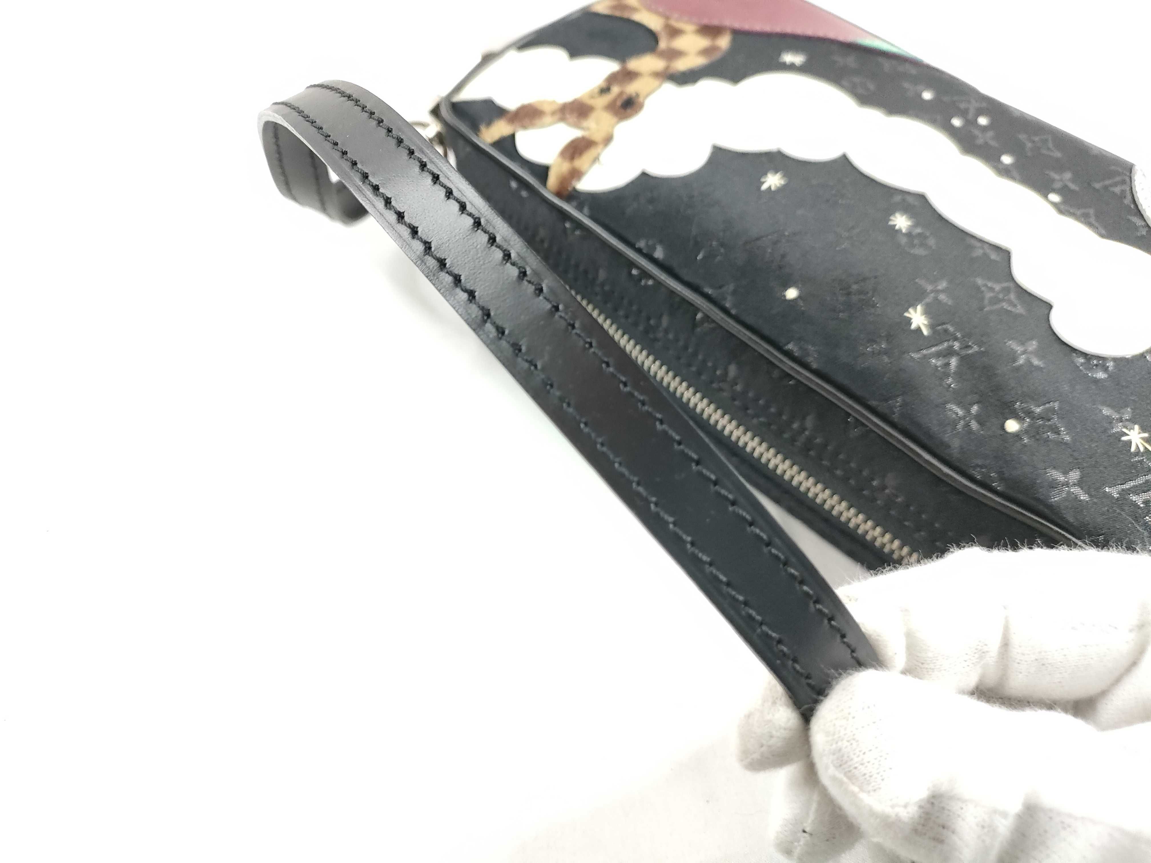 Monogram Mini Louis Vuitton Black Monogram Mini Satin Pochette Conte de Fée M92275 Shoulder Bag — view 7