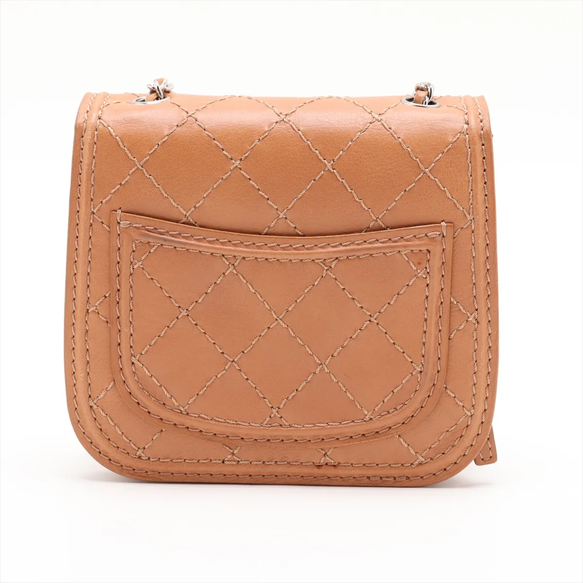 Wild Stitch Leather Chain Shoulder Bag, Beige, Silver Hardware, Item Number 17864366 (Serial Number 17) — view 2