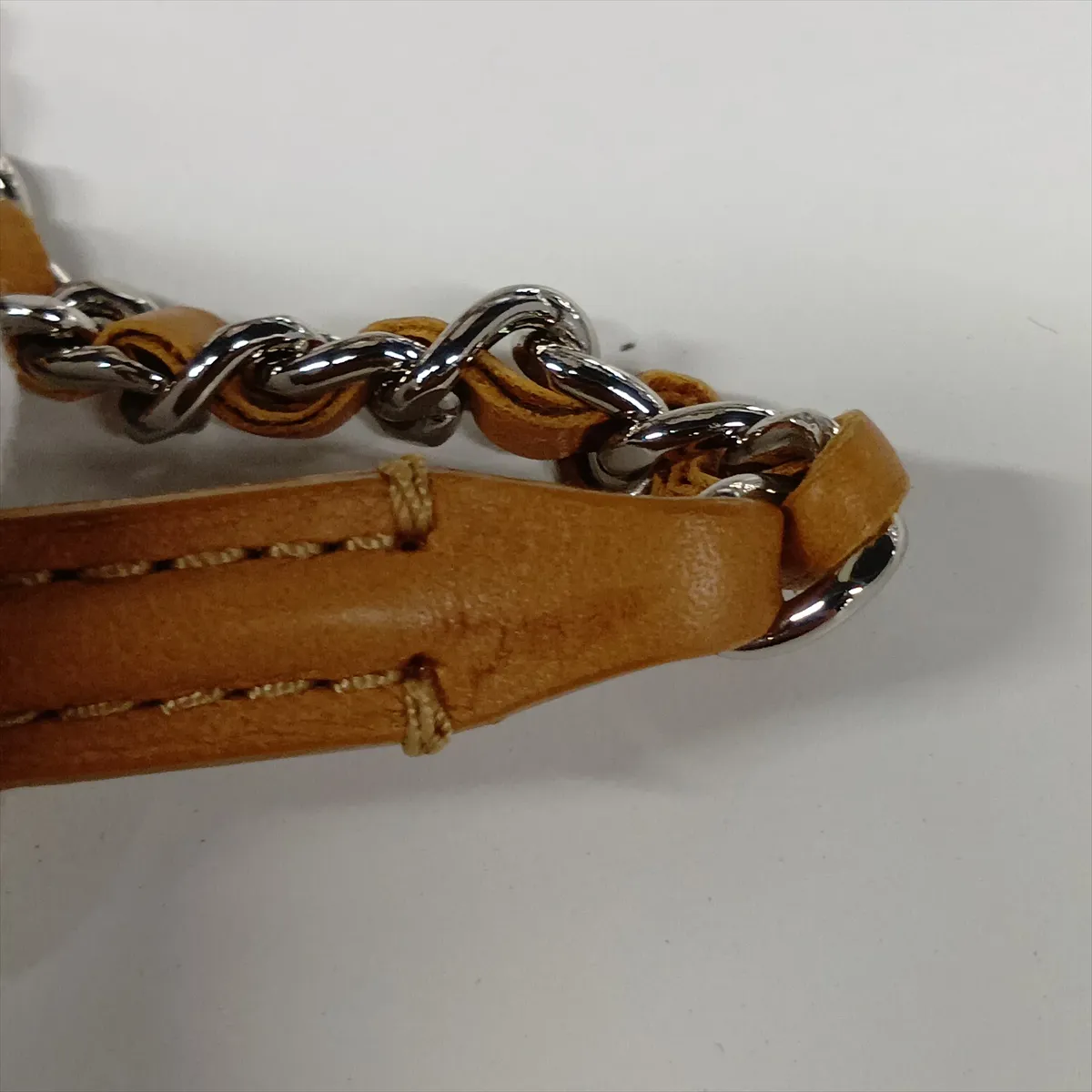 Wild Stitch Leather Chain Shoulder Bag, Beige, Silver Hardware, Item Number 17864366 (Serial Number 17) — view 12