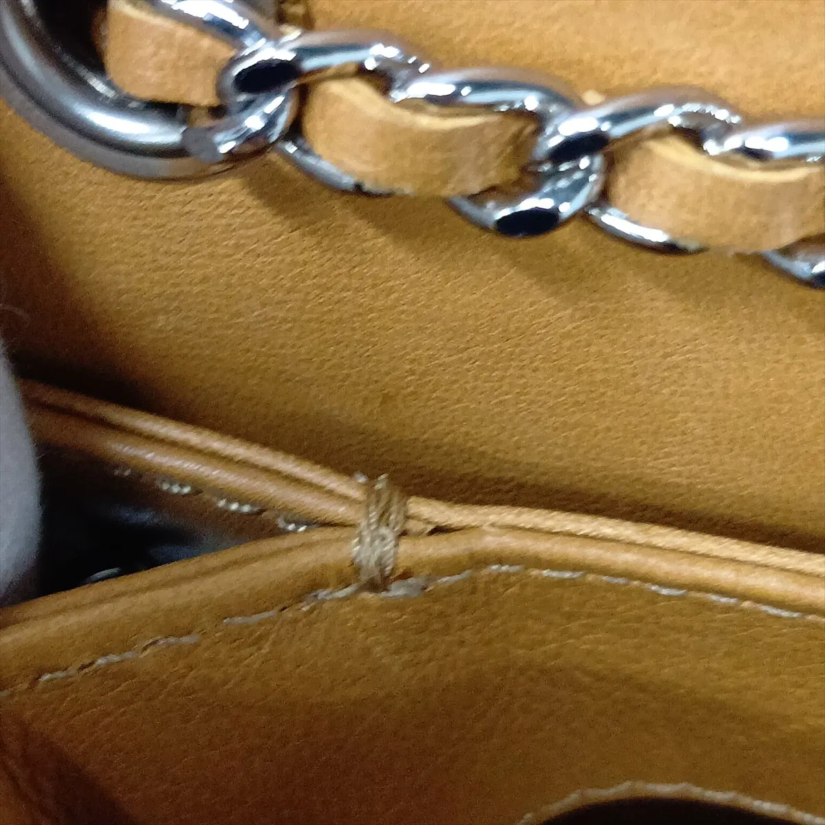 Wild Stitch Leather Chain Shoulder Bag, Beige, Silver Hardware, Item Number 17864366 (Serial Number 17) — view 15