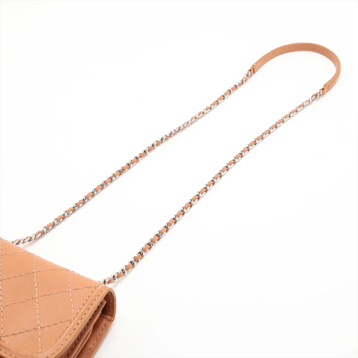 Wild Stitch Leather Chain Shoulder Bag, Beige, Silver Hardware, Item Number 17864366 (Serial Number 17) — view 5