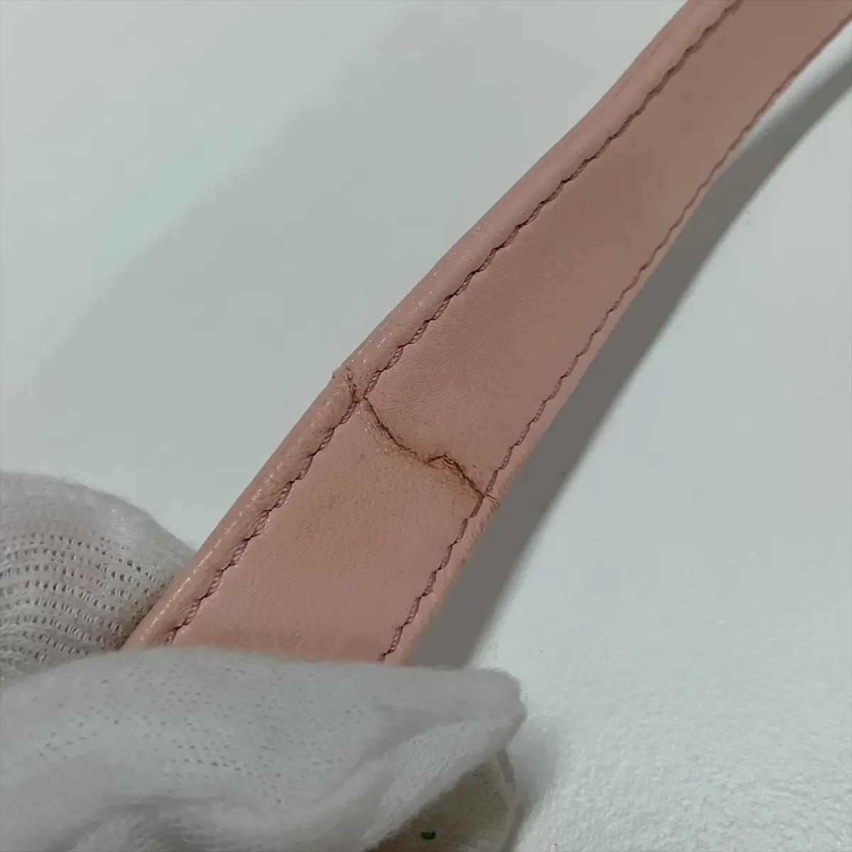 Mamma Bucket 26424 Leather Shoulder Bag, Pink, with aftermarket repairs. — view 15