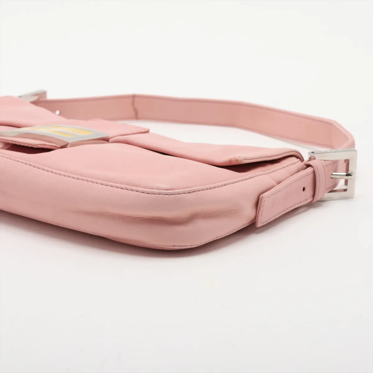 Mamma Bucket 26424 Leather Shoulder Bag, Pink, with aftermarket repairs. — view 3