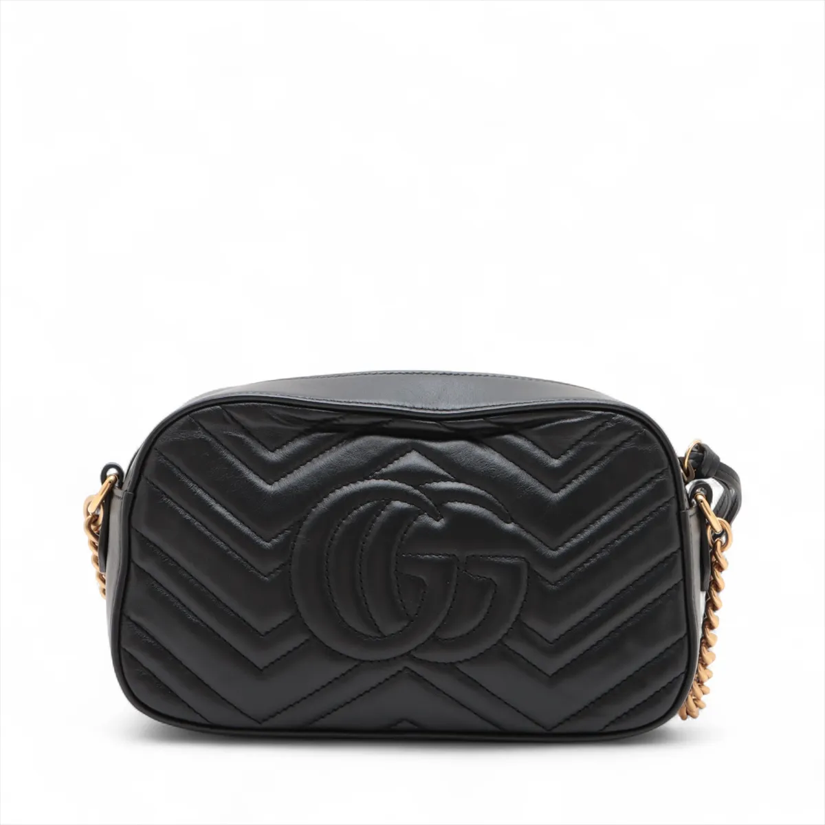 GG Marmont Leather Chain Shoulder Bag Black 447632 — view 2