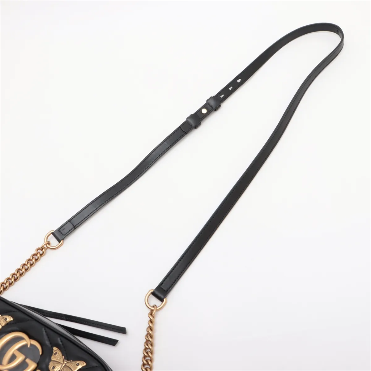 GG Marmont Leather Chain Shoulder Bag Black 447632 — view 5