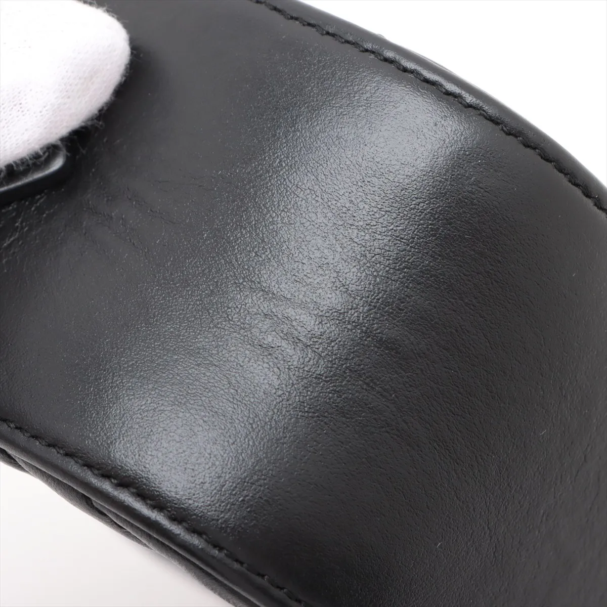 GG Marmont Leather Chain Shoulder Bag Black 447632 — view 10