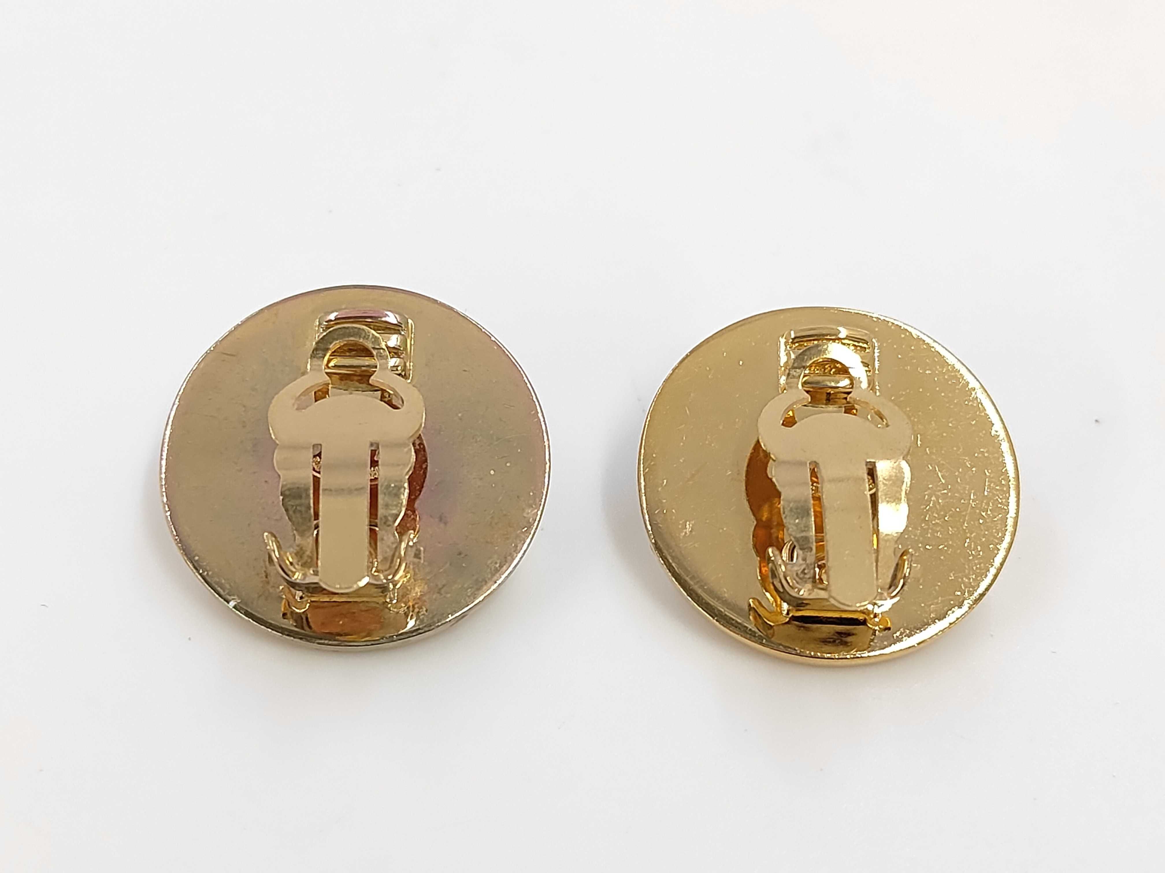 earrings, turnlock style, gold and silver, 2.5cm diameter, item number 97A. — view 2