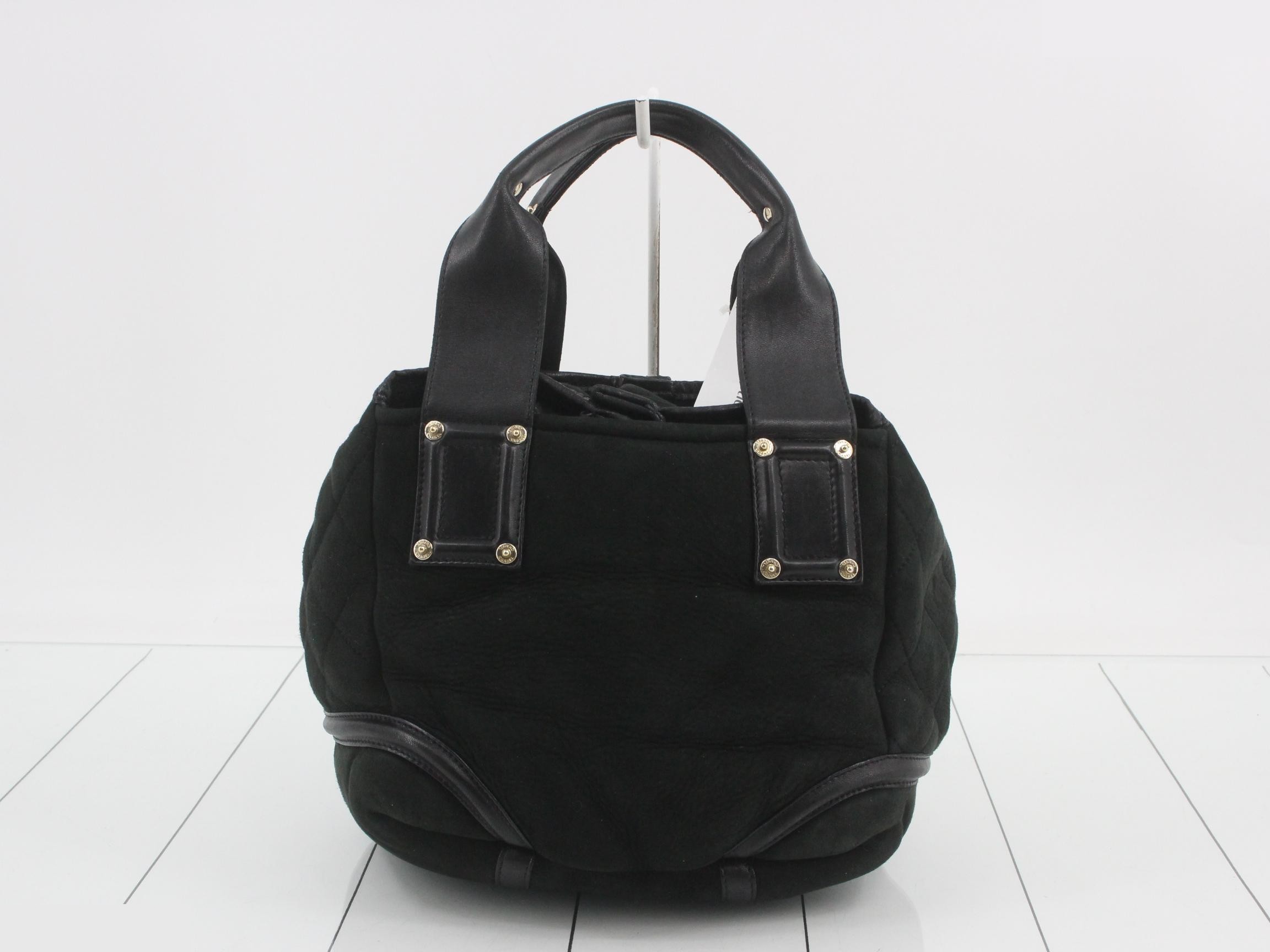 Suede (bag) / Handbag / Sheepskin / Black / Gold — view 2