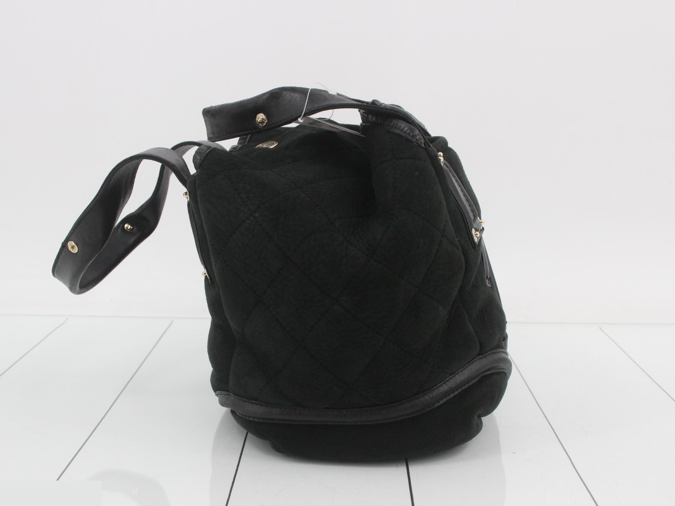 Suede (bag) / Handbag / Sheepskin / Black / Gold — view 4