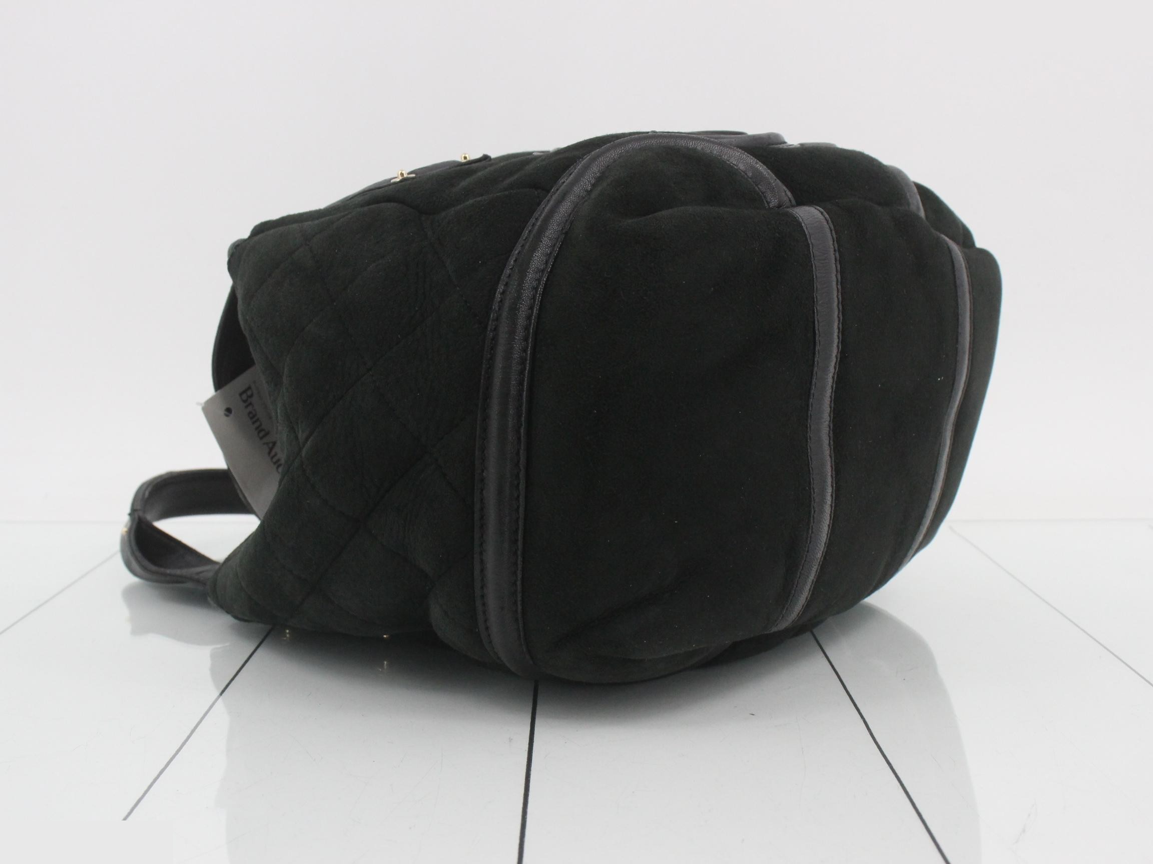 Suede (bag) / Handbag / Sheepskin / Black / Gold — view 5