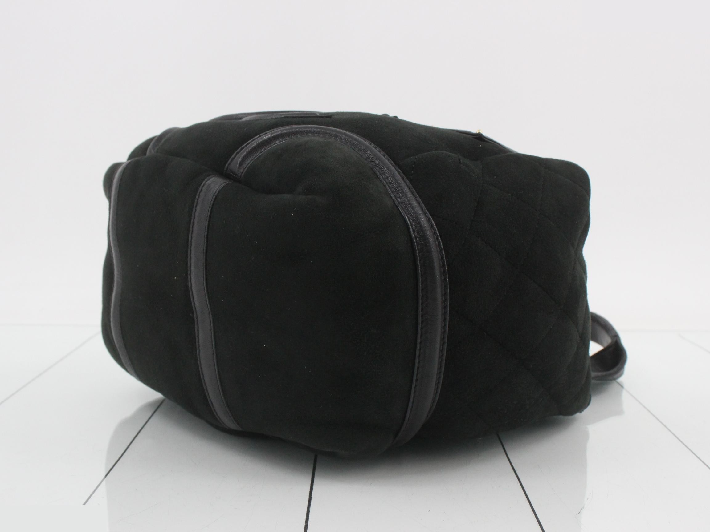 Suede (bag) / Handbag / Sheepskin / Black / Gold — view 6