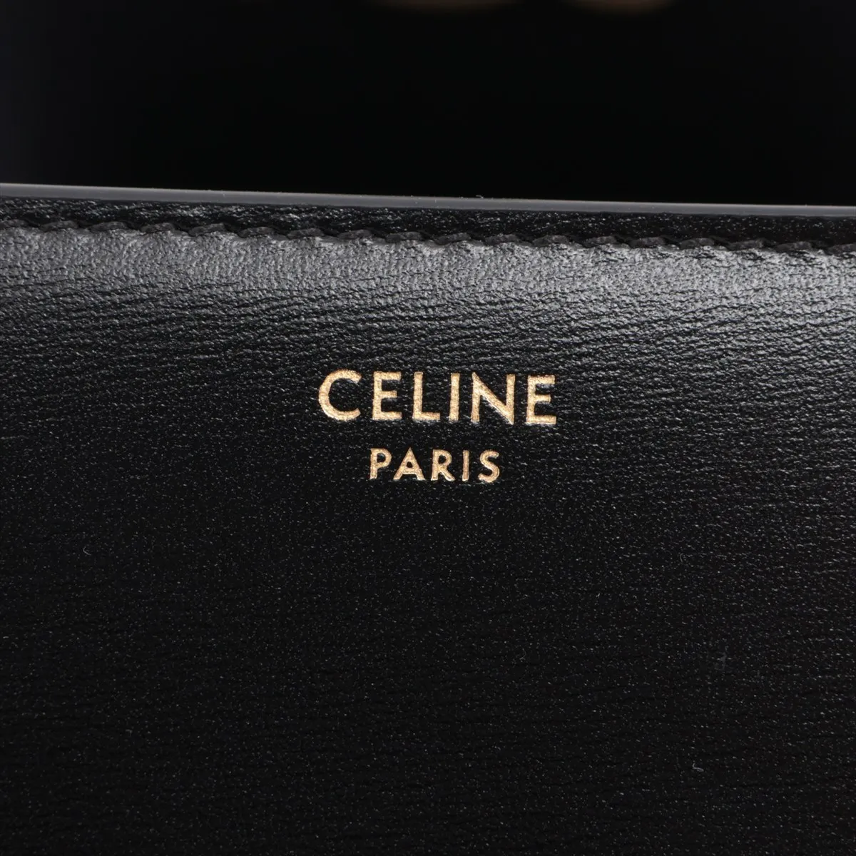 Triomphe Small Flap Wallet Leather Compact Wallet Black — view 8