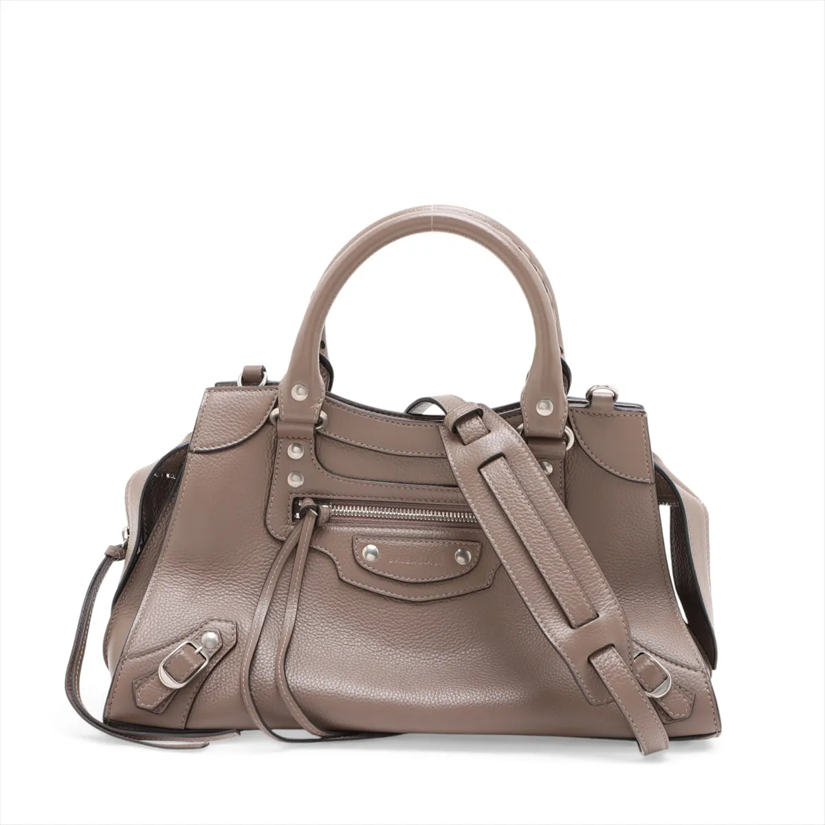 Neoclassic Leather 2-Way Handbag, Brown, 638521