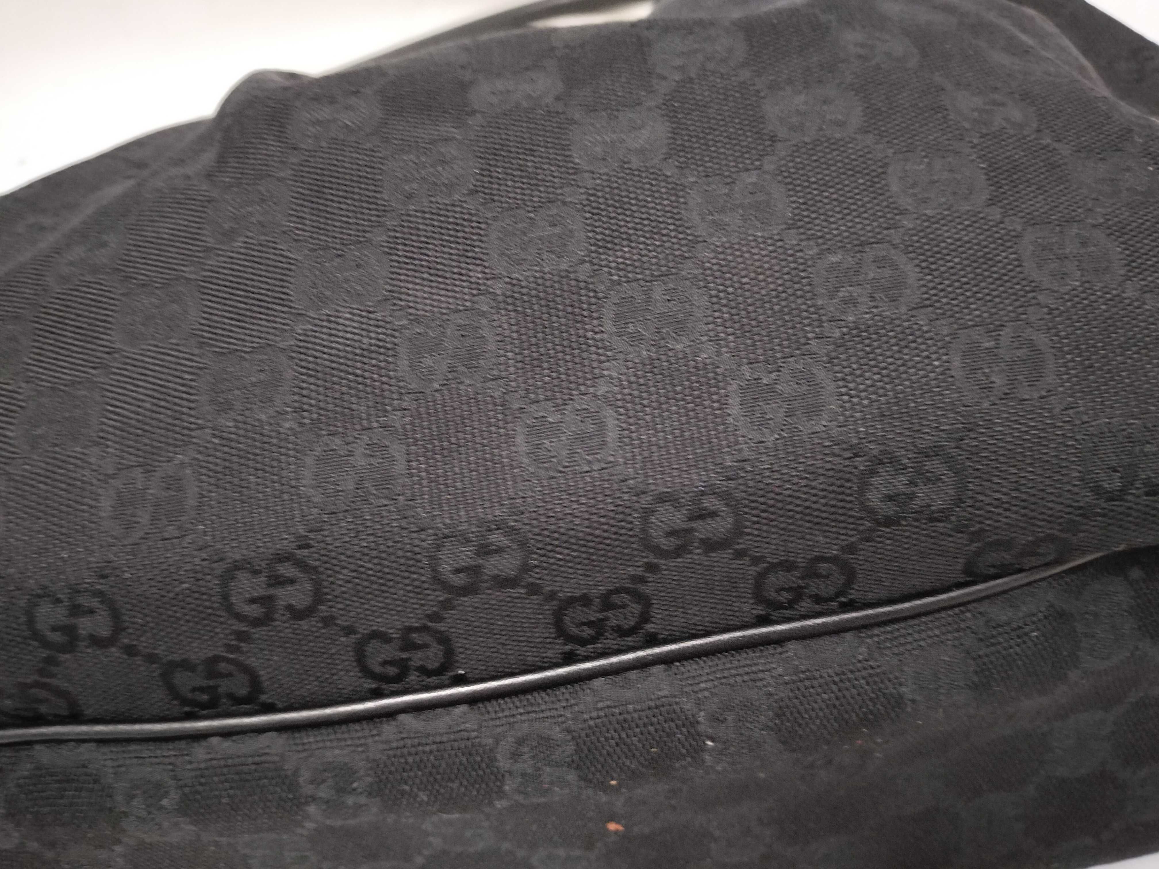 GG Canvas Gucci Sukey Handbag GG Canvas Black Leather 296835 Tote Bag — view 12