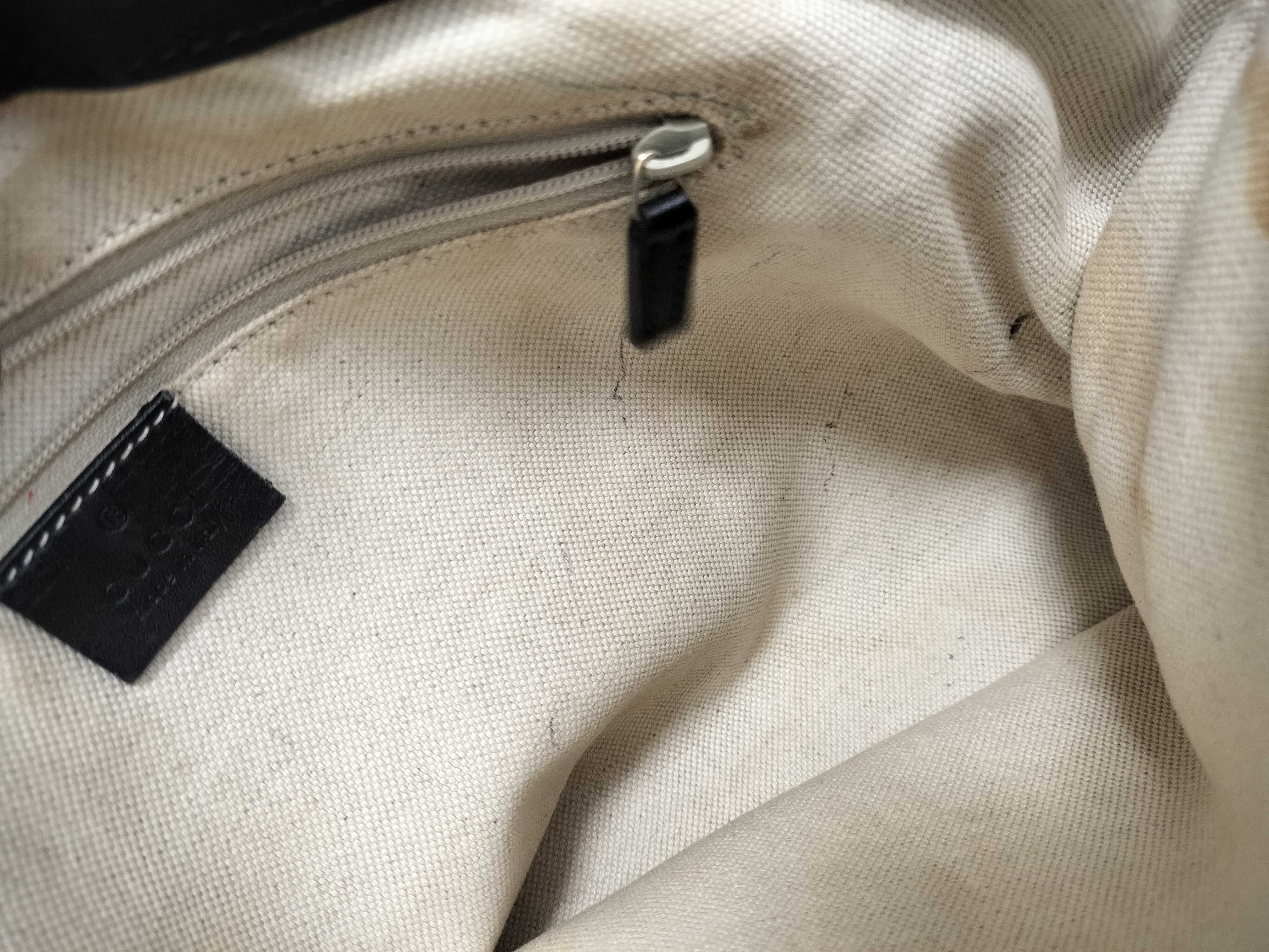 GG Canvas Gucci Sukey Handbag GG Canvas Black Leather 296835 Tote Bag — view 15