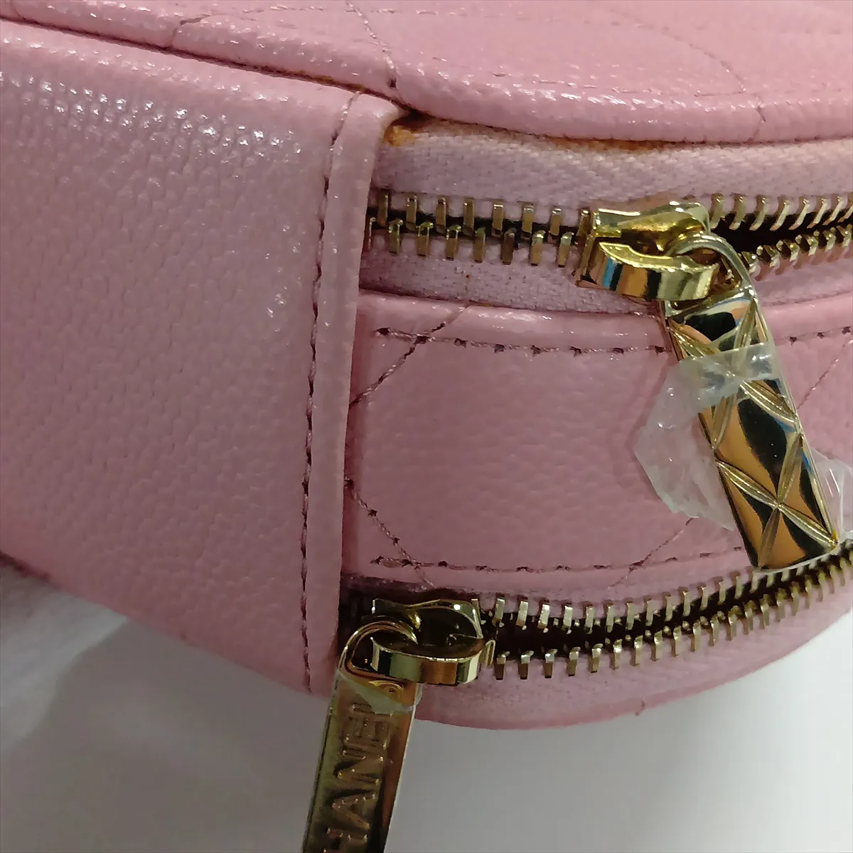 Matelassé Caviar Skin 2-Way Shoulder Bag, Round Shape, Pink, Gold Hardware, 31877728 (Serial Number 31) — view 14