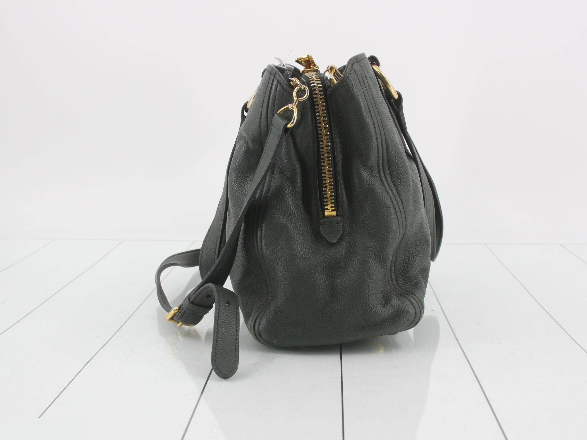 Leather tote bag, 2-way bag, with shoulder strap. — view 3