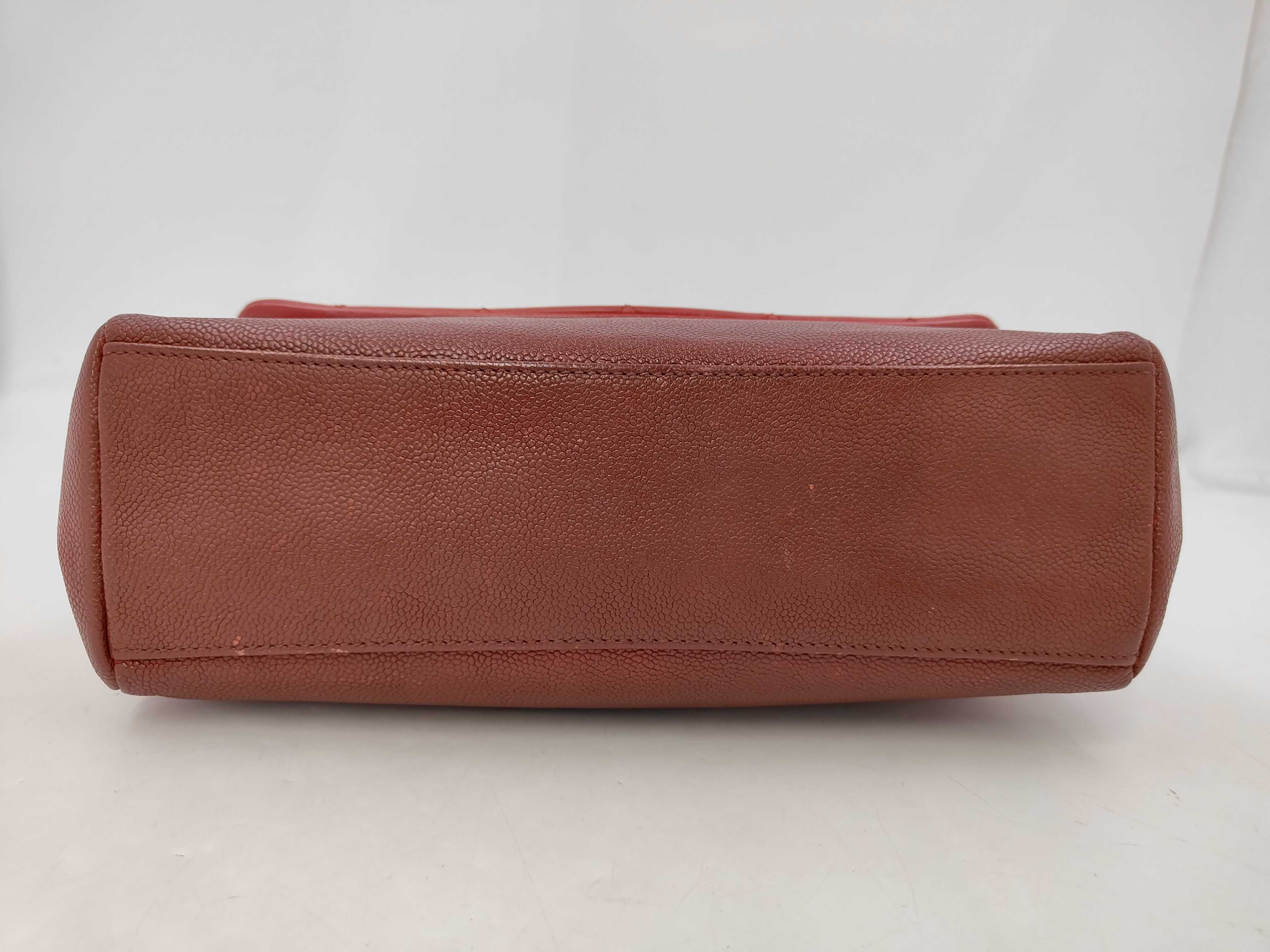Matelassé Caviar Skin x Lambskin Chain Shoulder Bag, Red x Bordeaux, with original seal, serial number 19 series. — view 5