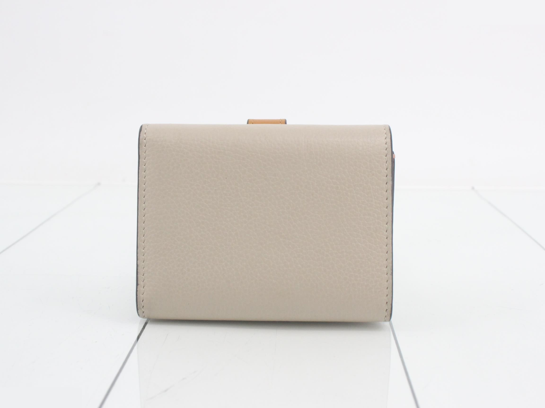 Anagram Tri-fold Wallet, Beige — view 2