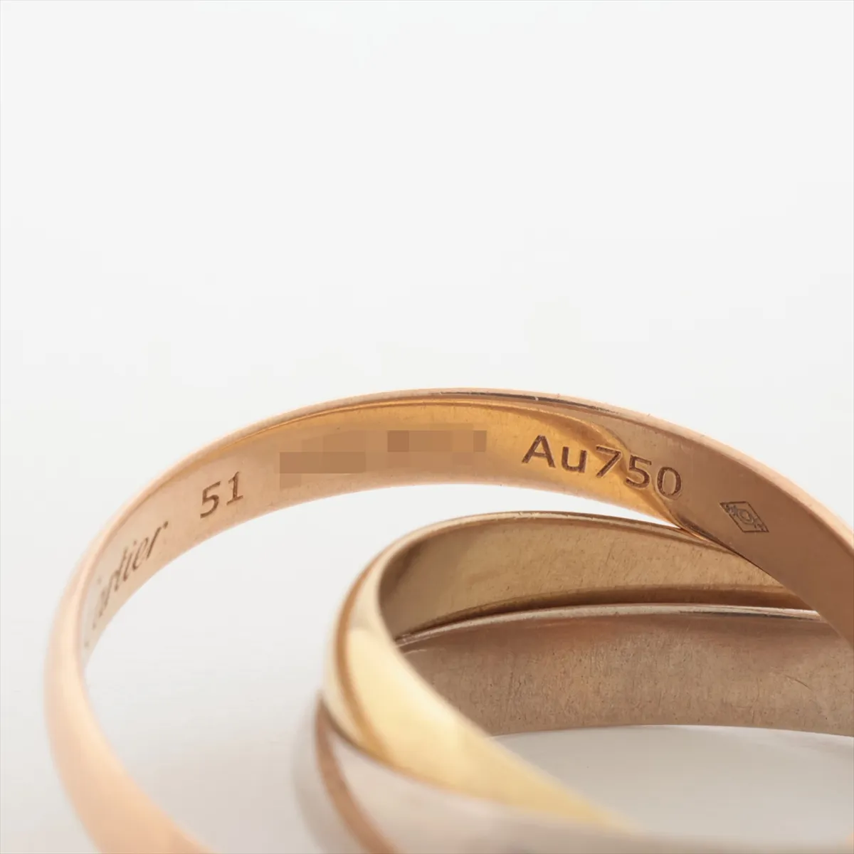 Trinity Ring 750 (Yellow Gold x Pink Gold x White Gold) 4.6g Size 51 EGL653 — view 5