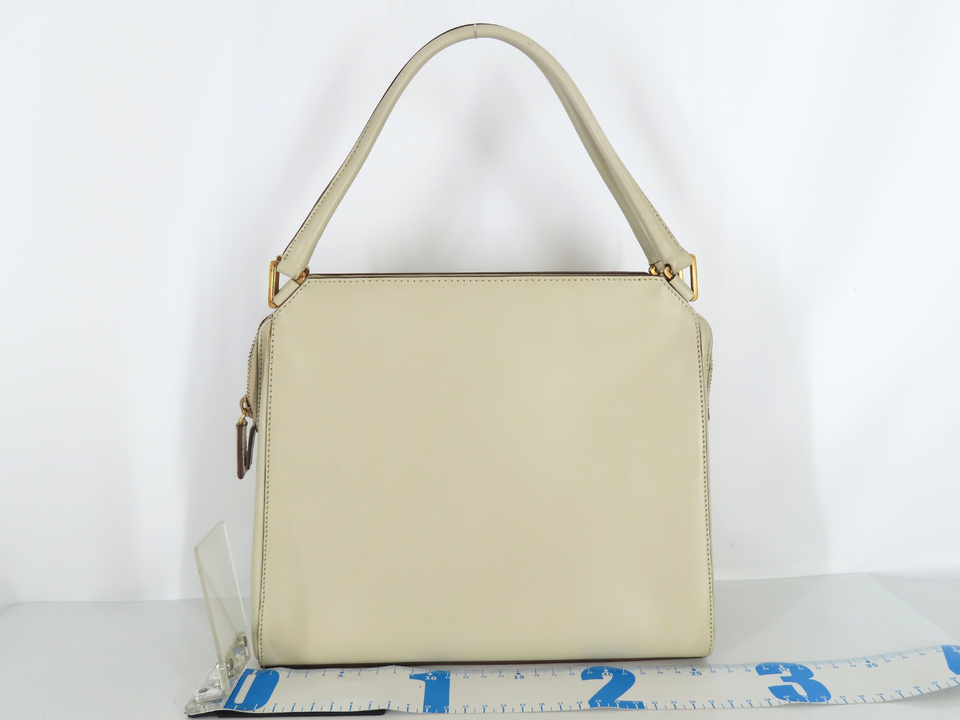 handbag, leather, beige handbag — view 2