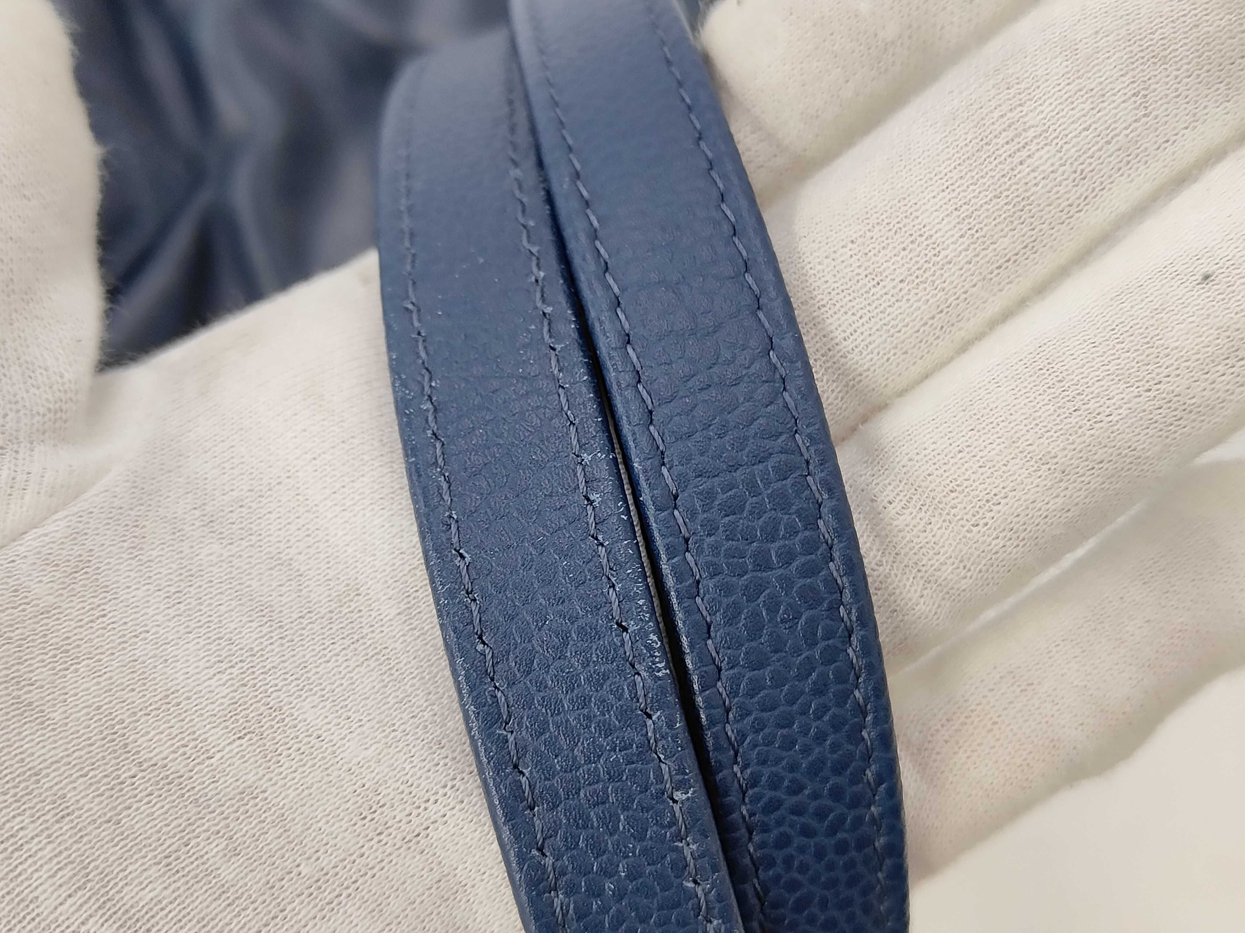 Deauville Navy Calf Leather Tote Bag — view 6