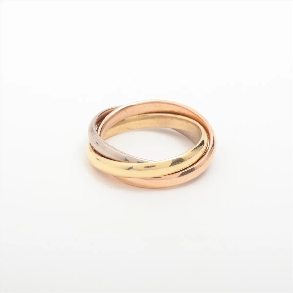 Trinity Ring 750 (Yellow Gold x Pink Gold x White Gold) 5.5g Size 46 Stainless Steel 476 — view 2
