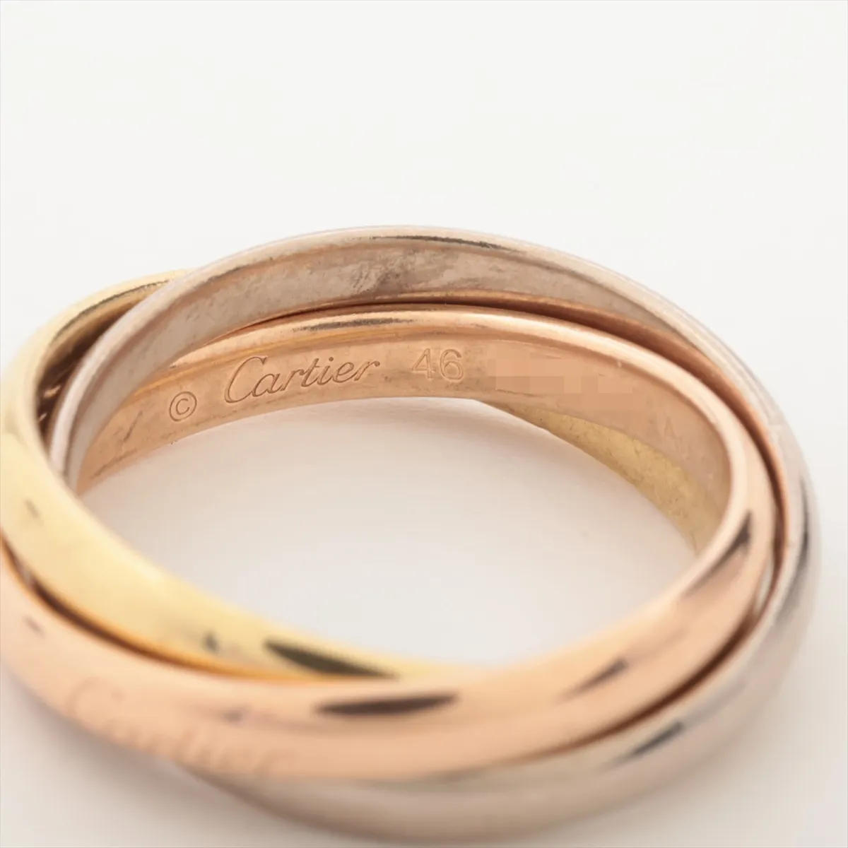 Trinity Ring 750 (Yellow Gold x Pink Gold x White Gold) 5.5g Size 46 Stainless Steel 476 — view 3