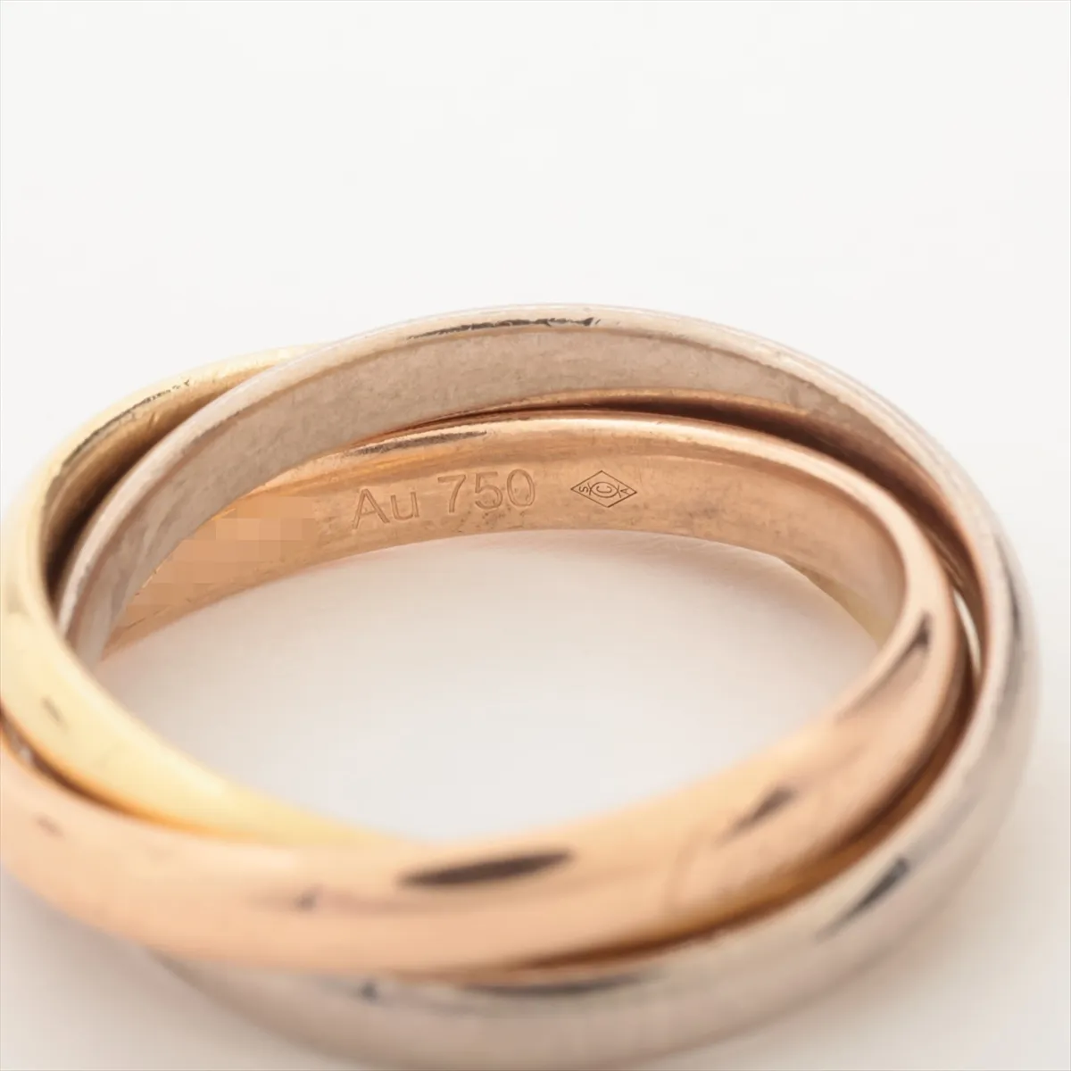 Trinity Ring 750 (Yellow Gold x Pink Gold x White Gold) 5.5g Size 46 Stainless Steel 476 — view 4