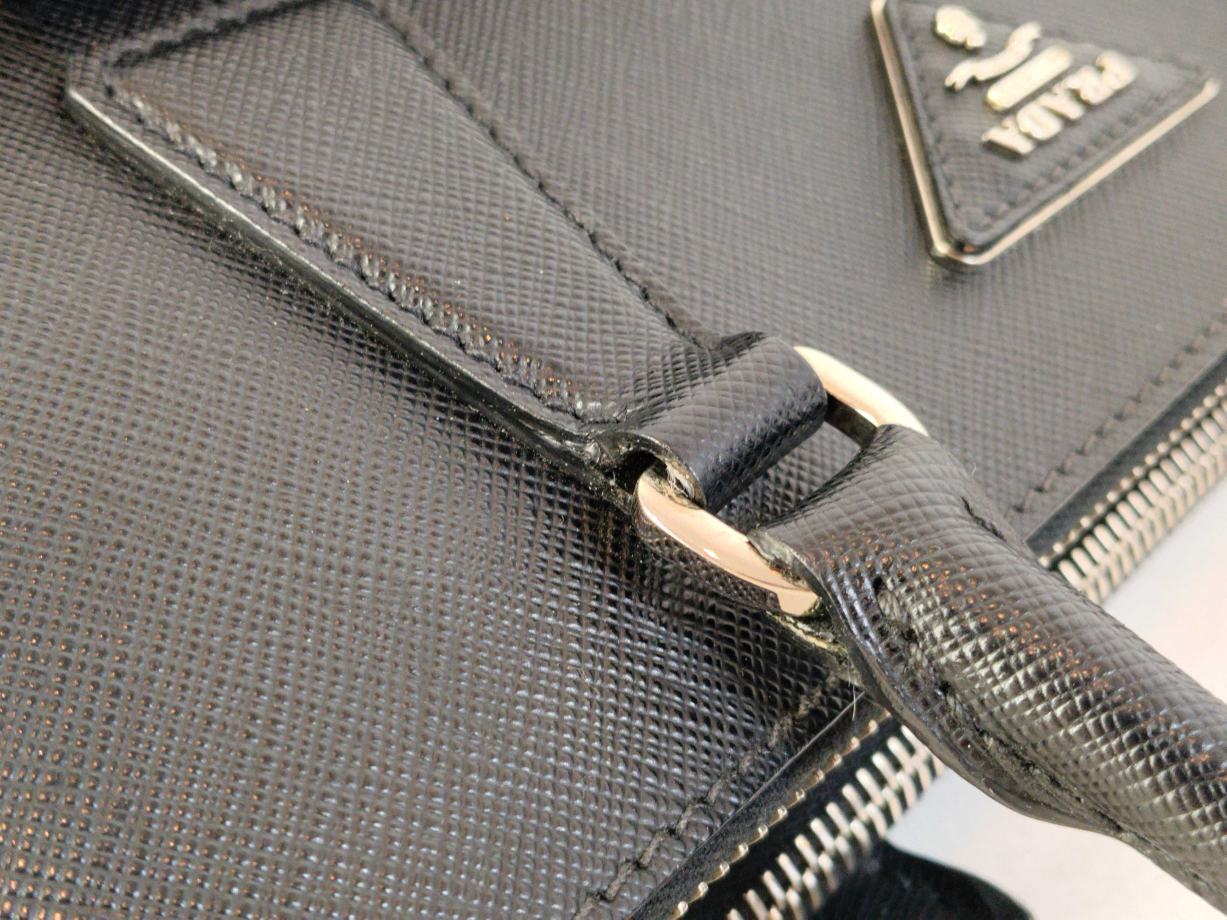 Saffiano Leather Black 2-Way Handbag — view 6