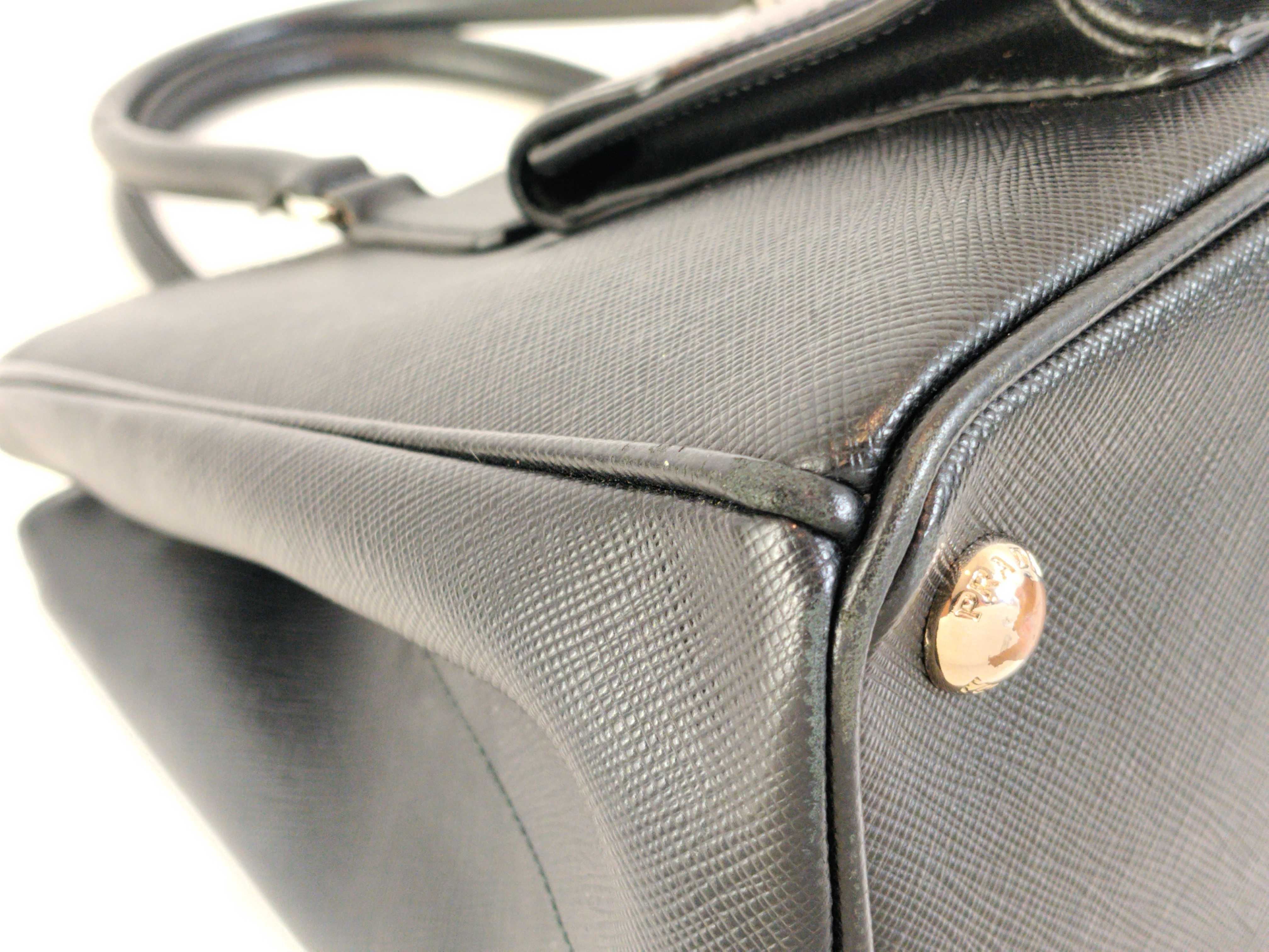 Saffiano Leather Black 2-Way Handbag — view 7