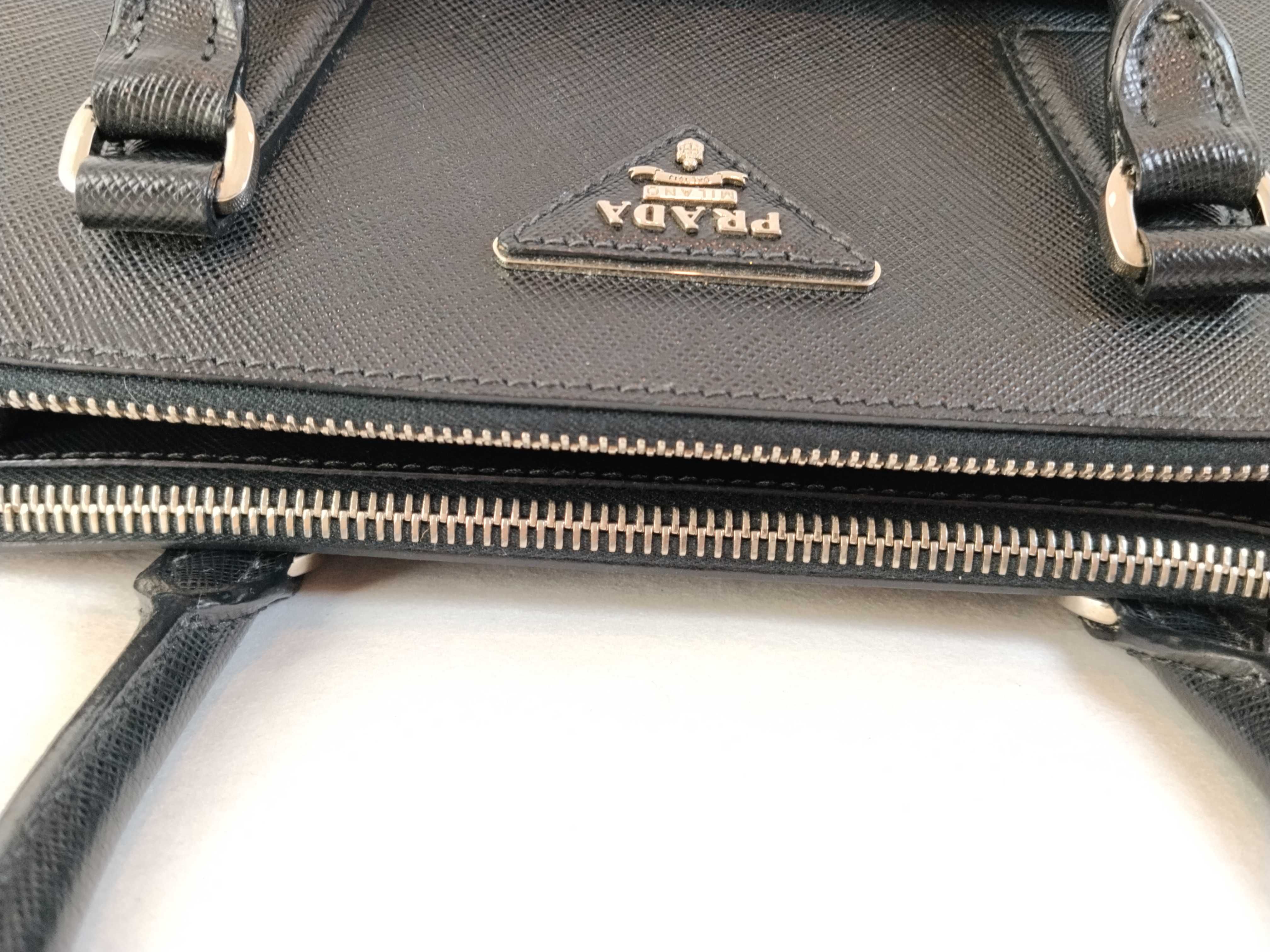 Saffiano Leather Black 2-Way Handbag — view 9