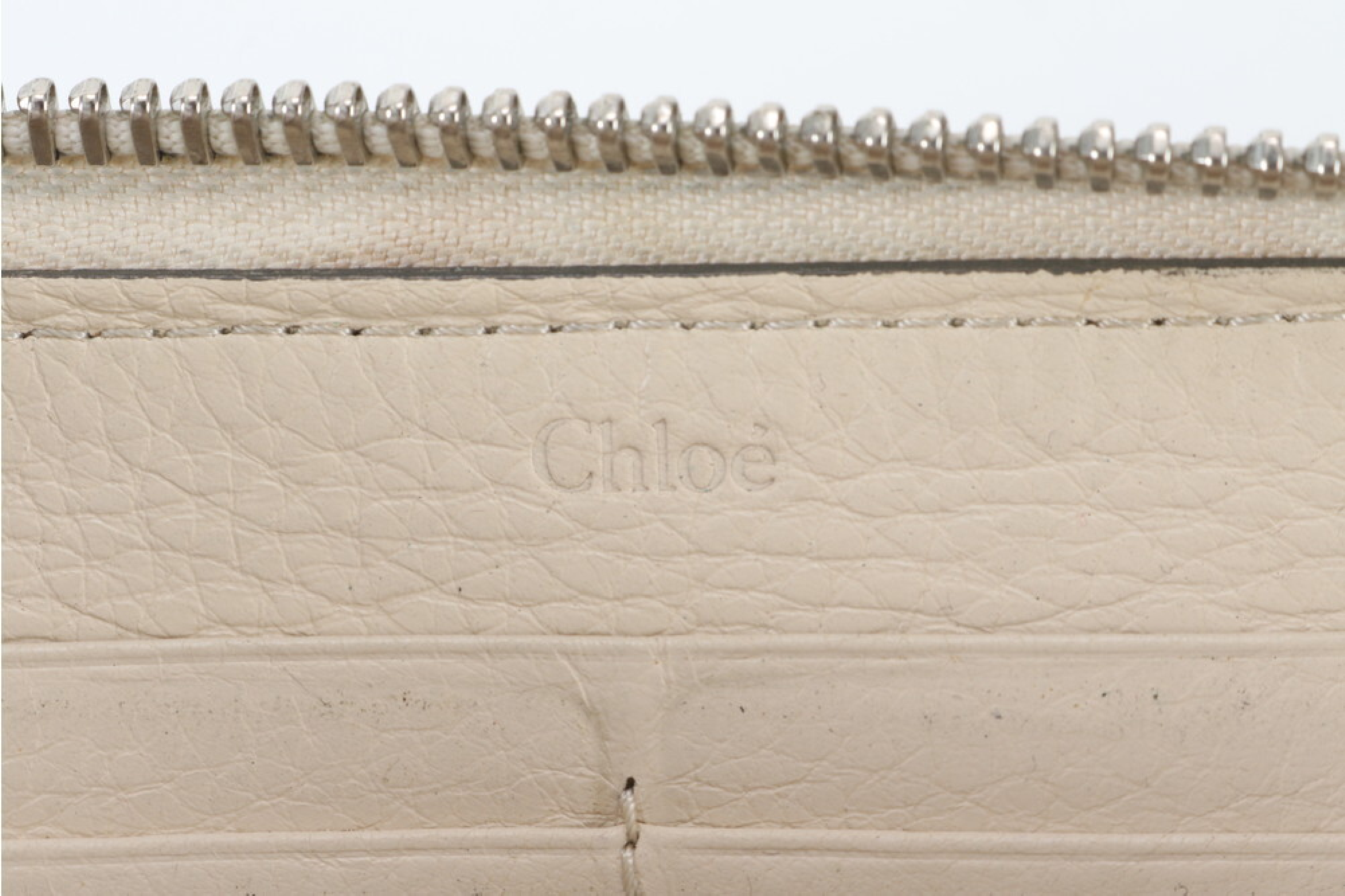 leather round zipper wallet, ivory. — view 6