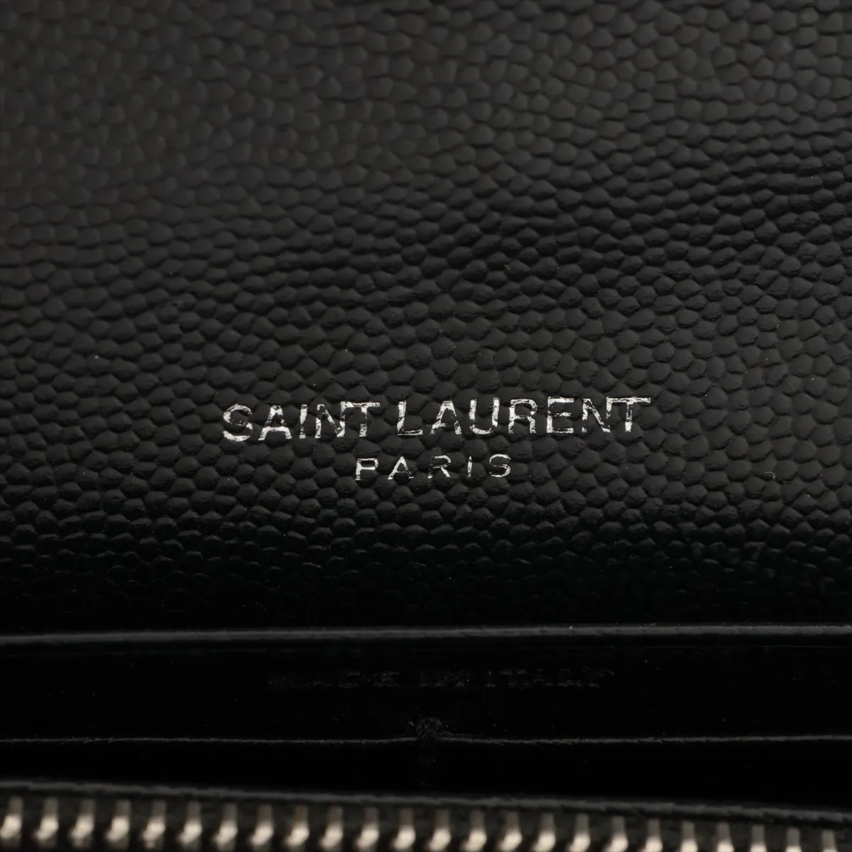 Monogram Cassandra YSL Logo Leather Long Wallet, Black (GUE372264) — view 9