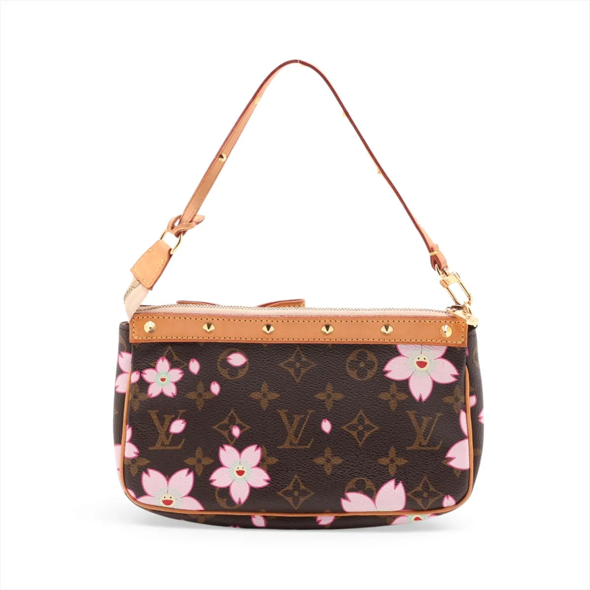 Monogram Cherry Blossom Pochette Accessoires M92006 AR0023 Brown (with alternative strap) — view 2