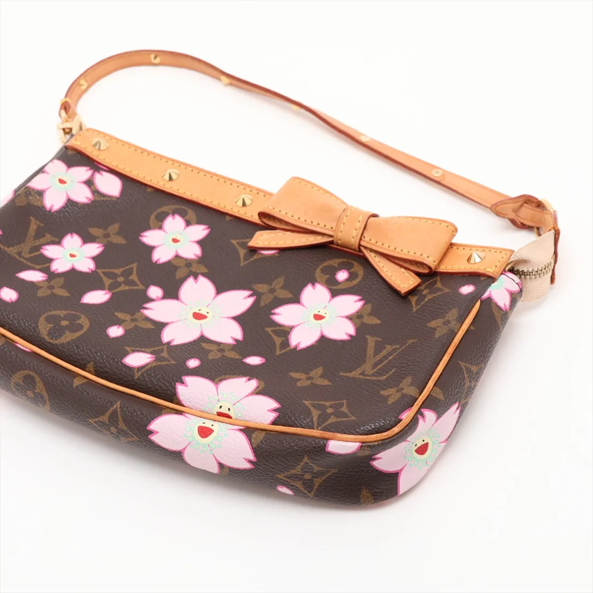 Monogram Cherry Blossom Pochette Accessoires M92006 AR0023 Brown (with alternative strap) — view 3