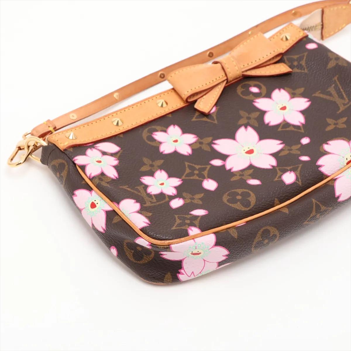 Monogram Cherry Blossom Pochette Accessoires M92006 AR0023 Brown (with alternative strap) — view 4