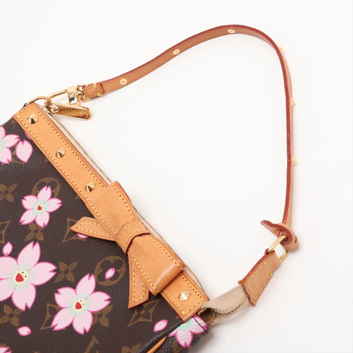 Monogram Cherry Blossom Pochette Accessoires M92006 AR0023 Brown (with alternative strap) — view 5